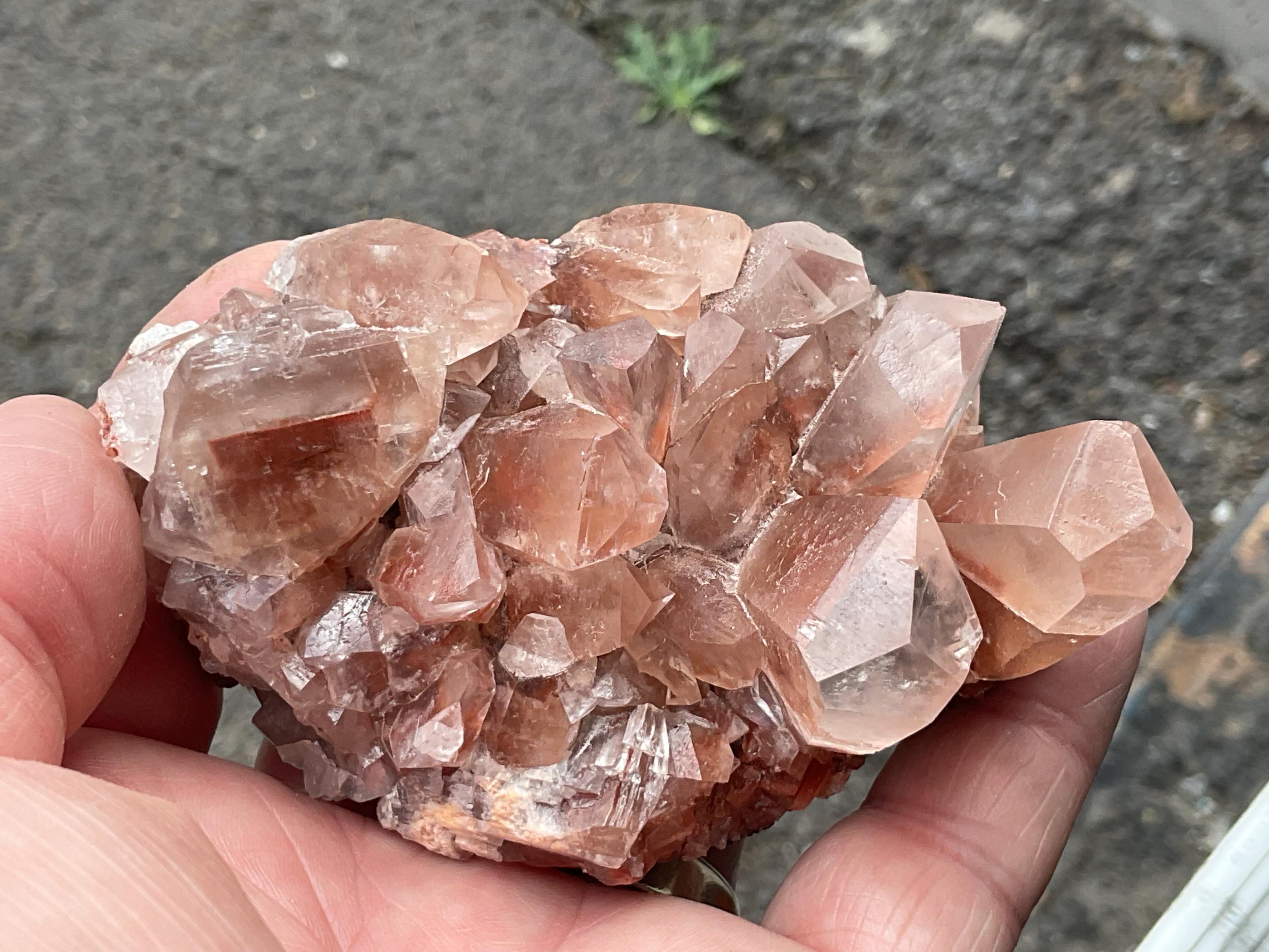 242g Blocky Calcite on Hematite Quartzite Specimen 2A from Hubei, China