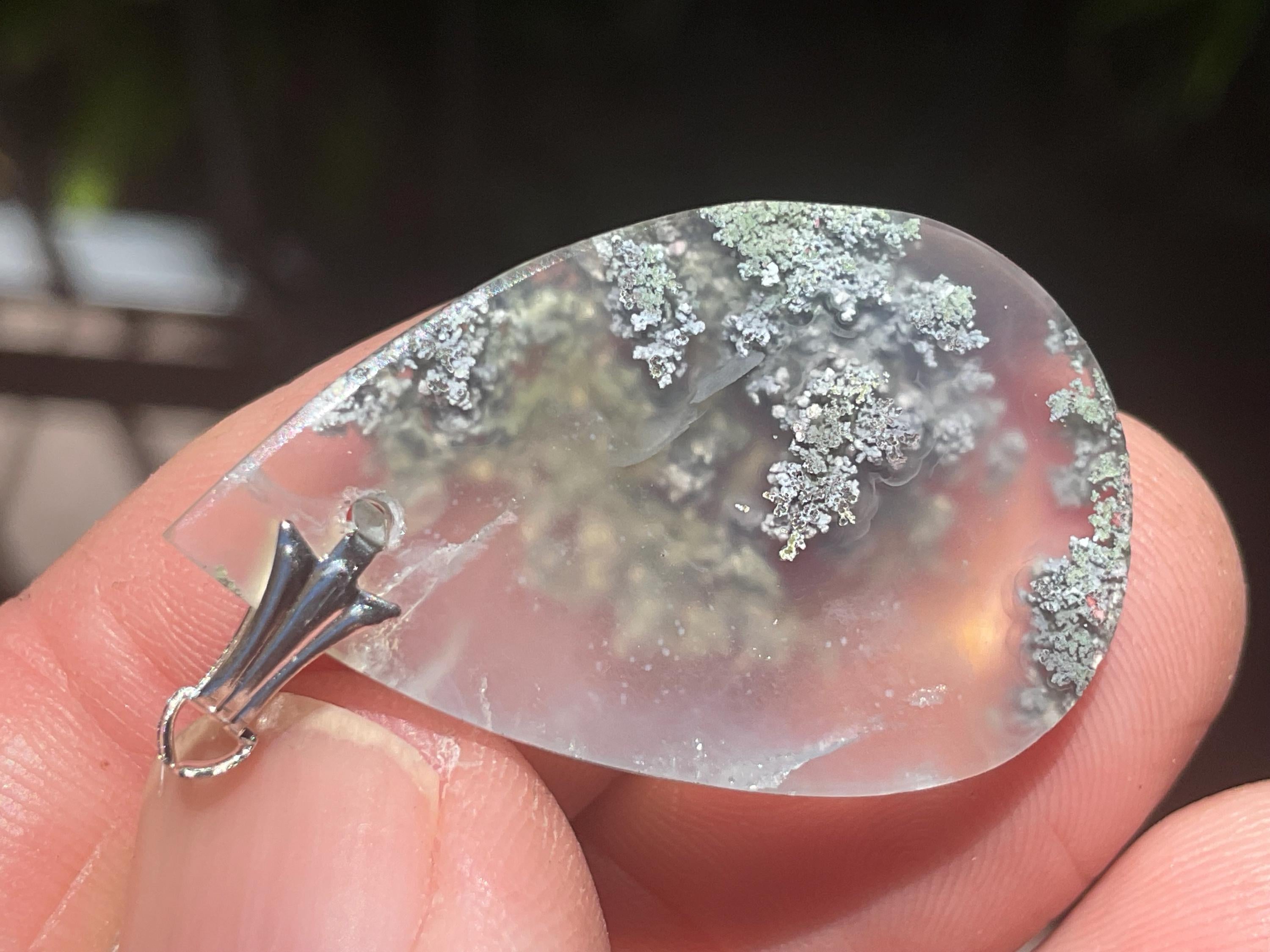 4g Moss Agate Pendant 2B