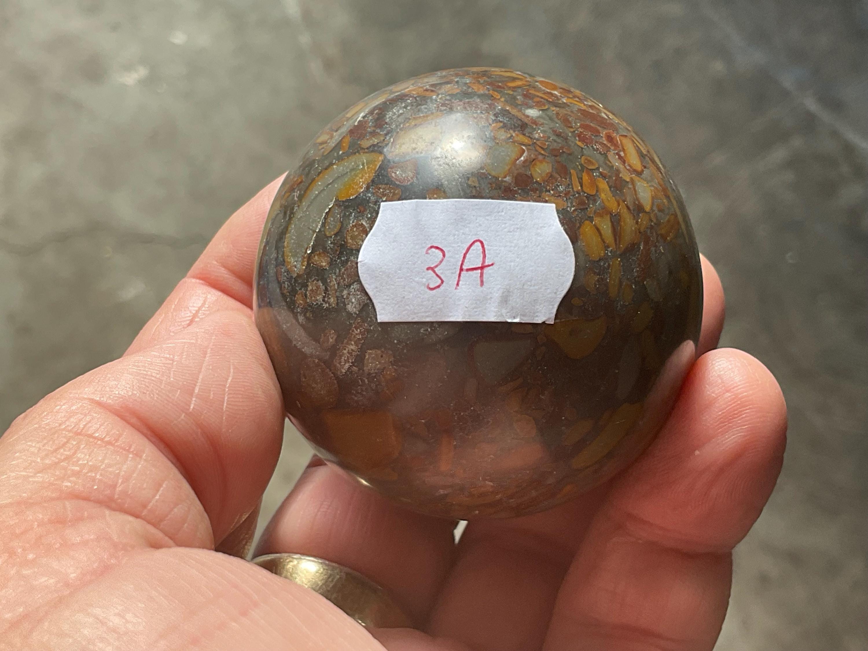186g Bamboo Jasper Sphere 3A (Perfectly Imperfect)