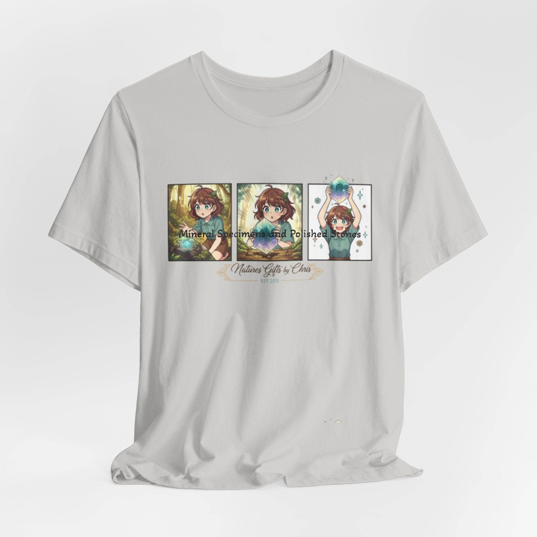 Mineral Specimens & Polished Stones Tee — Vintage Crystal Collector Graphic T-Shirt