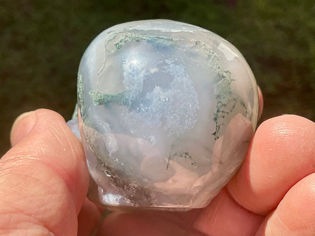 123g Moss Agate Skull 3B