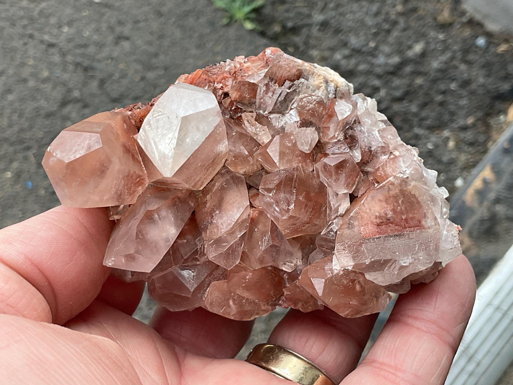 242g Blocky Calcite on Hematite Quartzite Specimen 2A from Hubei, China