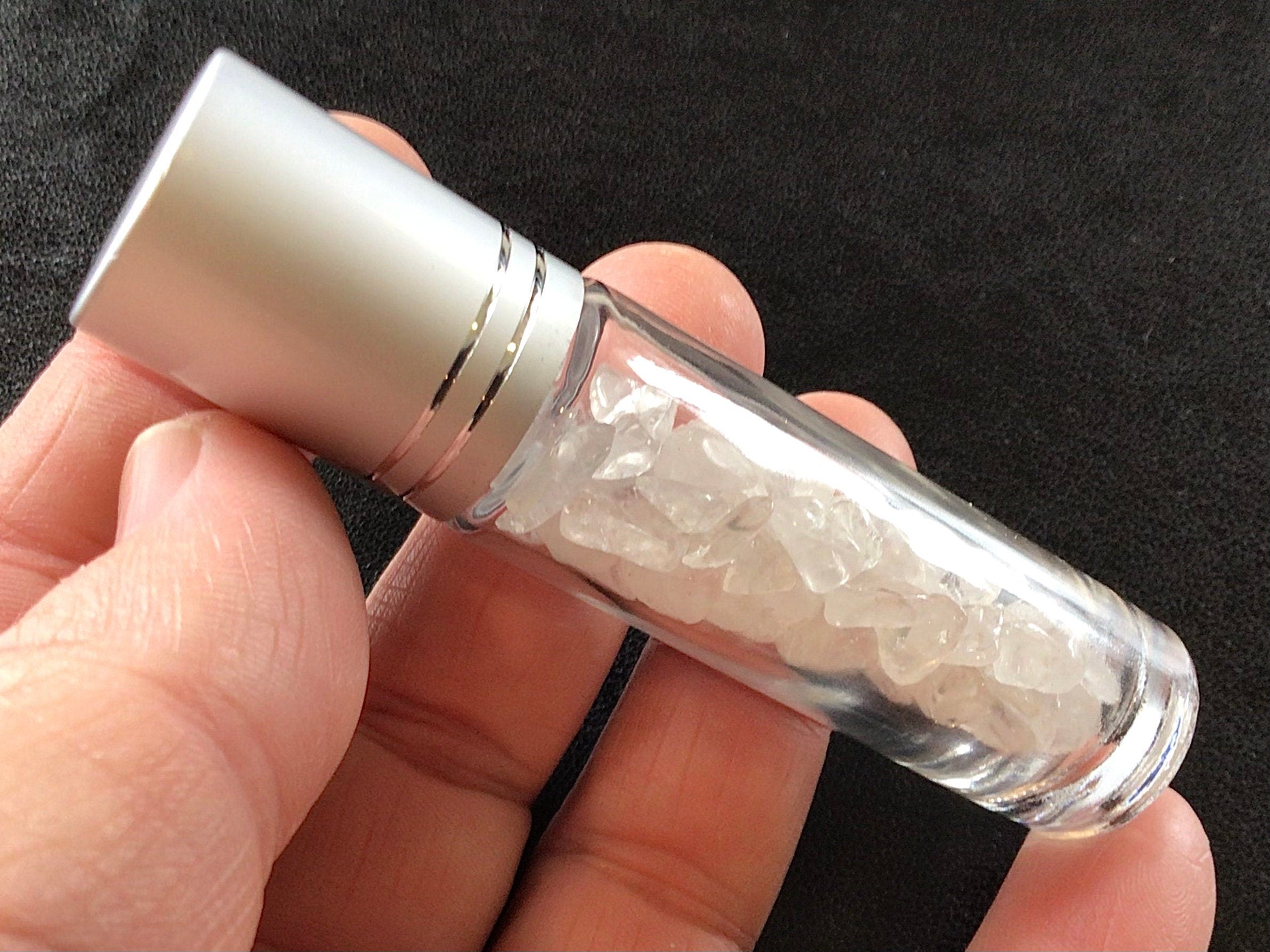 40g Clear Quartz Crystal Chip Roller Bottle