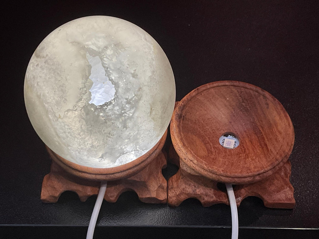 Hand Carved LED Sphere Stands