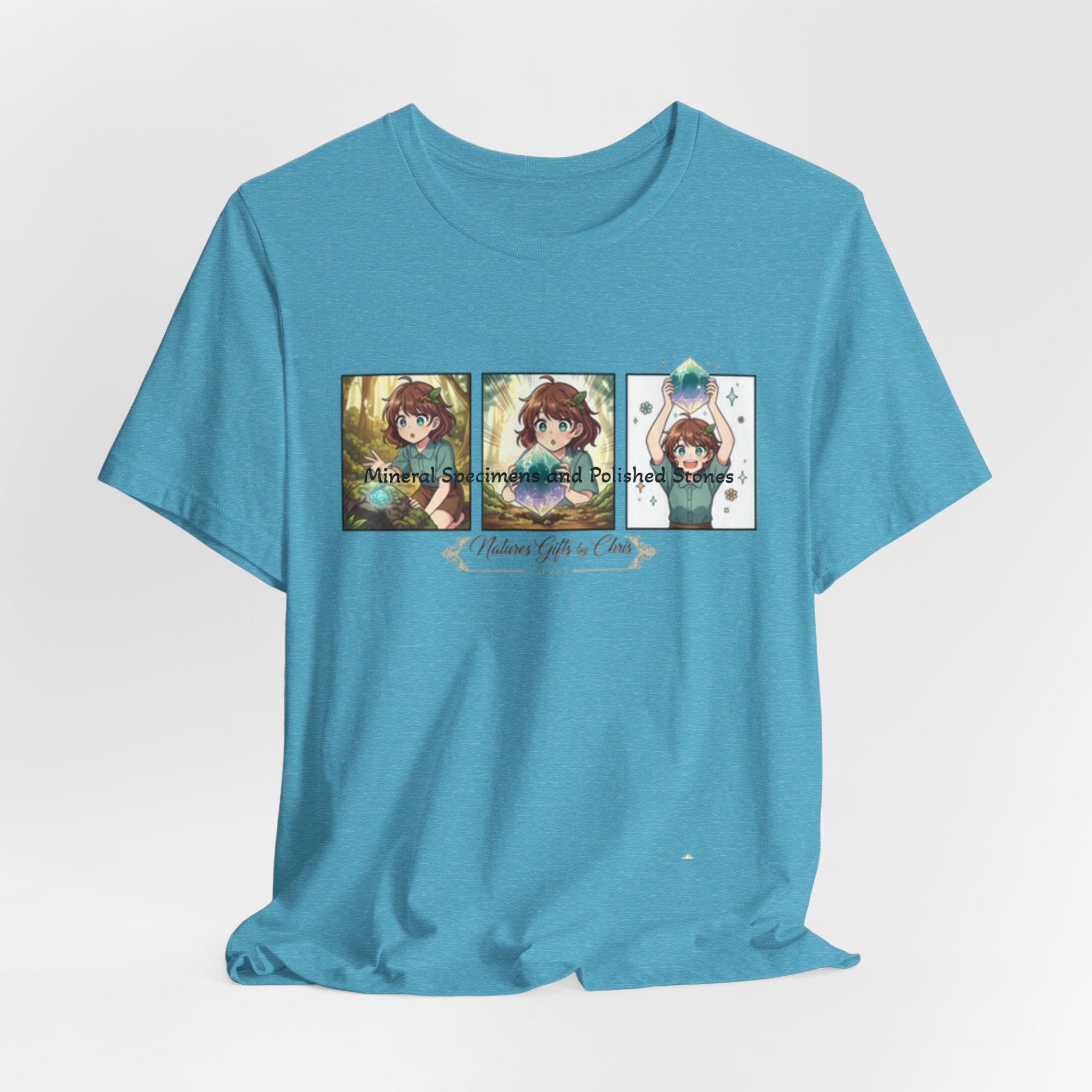 Mineral Specimens & Polished Stones Tee — Vintage Crystal Collector Graphic T-Shirt