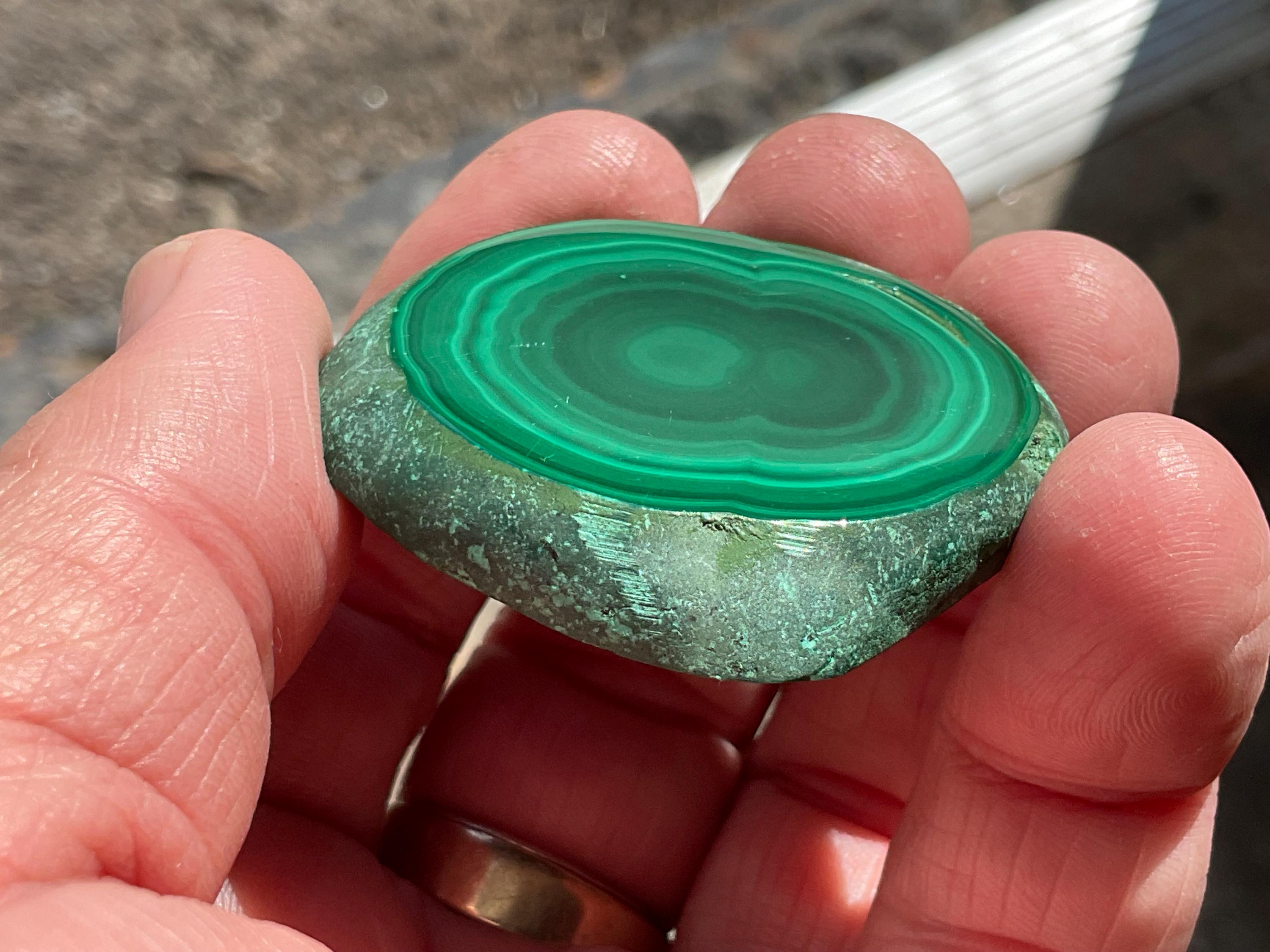 22g Malachite Stalactite Polished Slice A