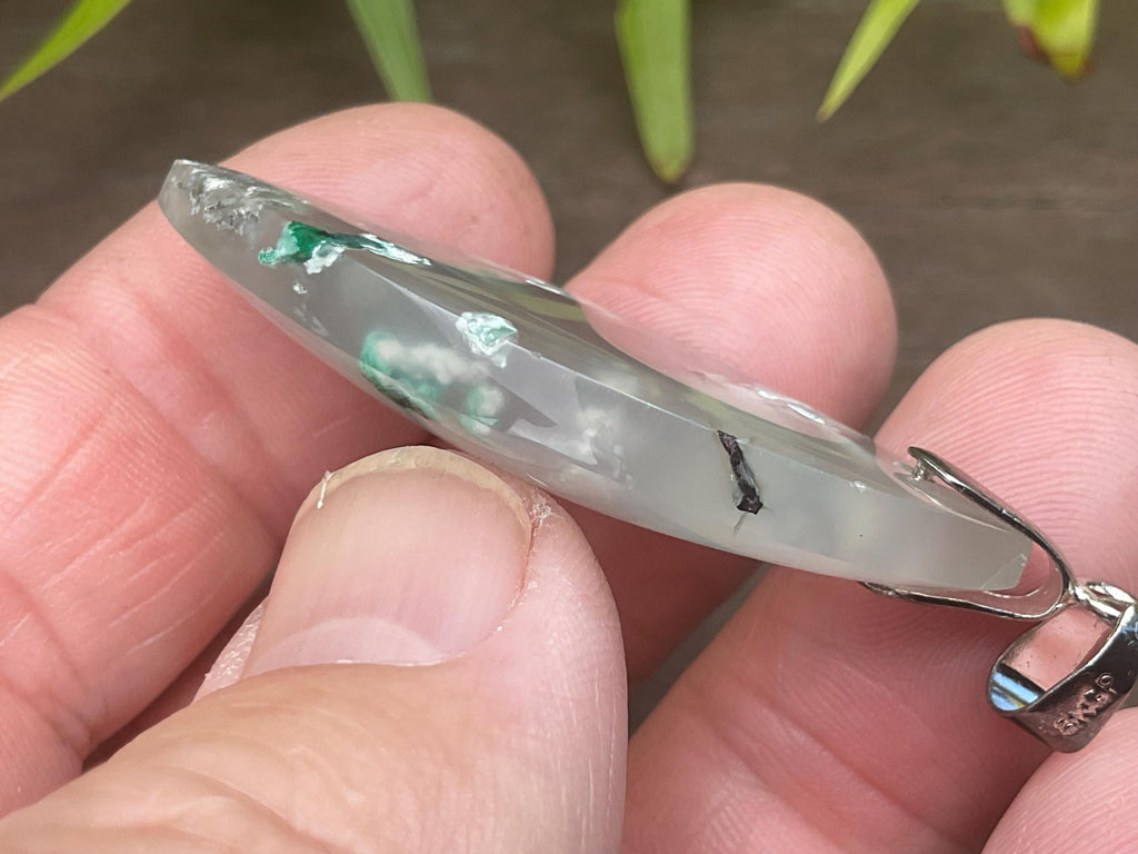10g Chrysocolla in Chalcedony Pendant 1B