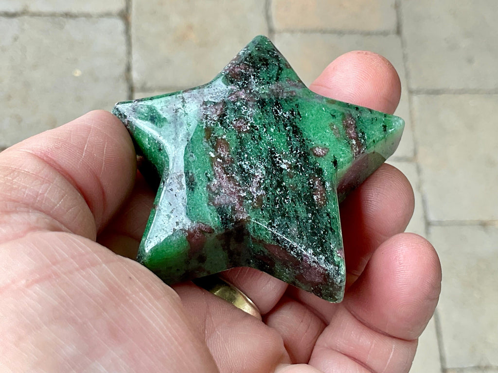 89g Ruby in Zoisite Polished Star 3C