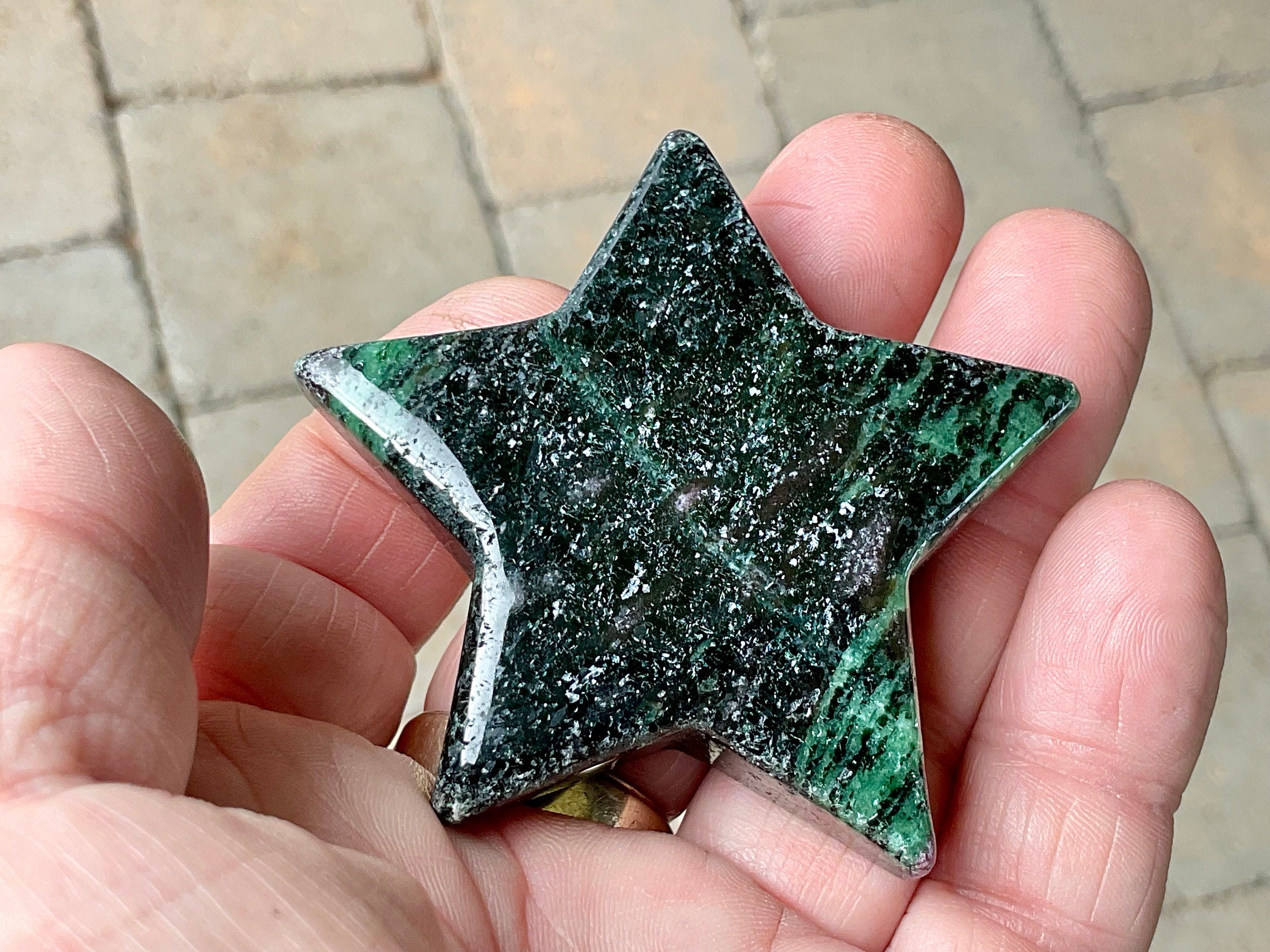 69g Ruby in Zoisite Polished Star 1C