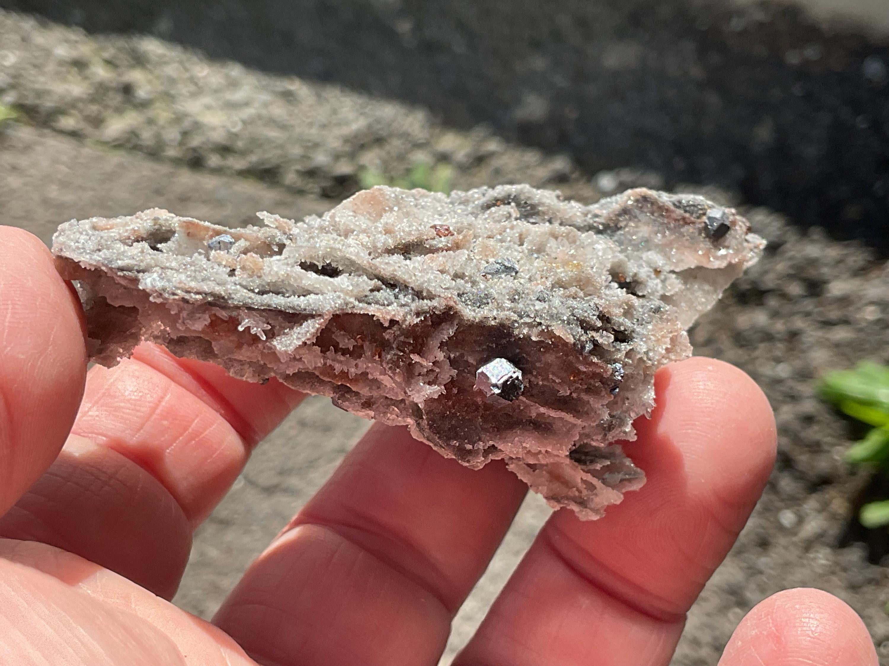 32g Sphalerite, Garnet, Galena Quartz Specimen 2A from Hunan, China