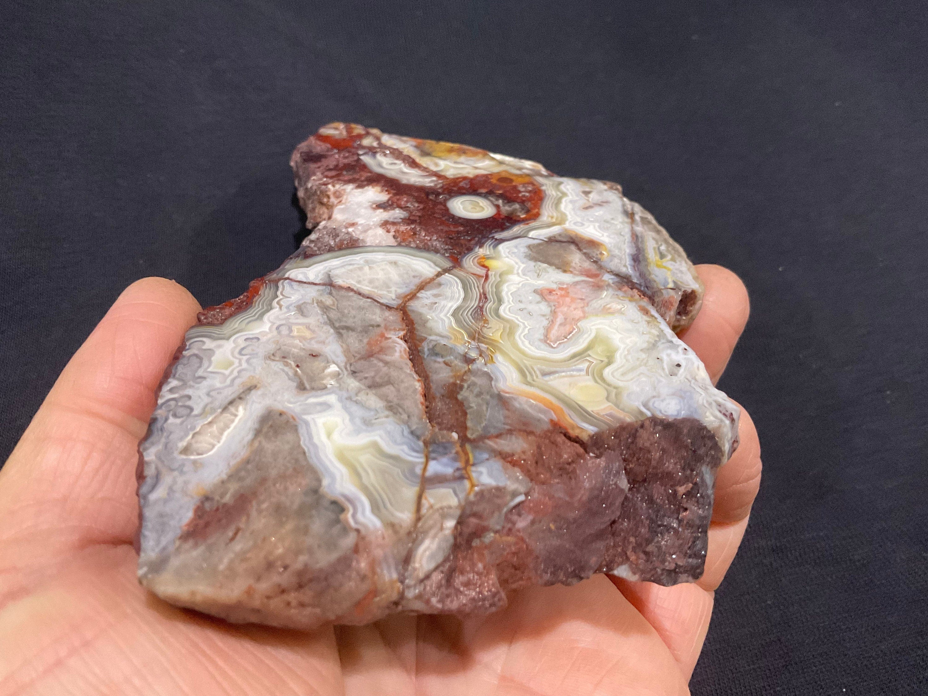 346g Red Mexican Crazy Lace Agate Polished Slab 1B