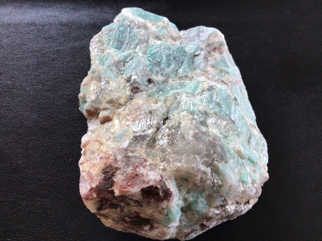 300g Amazonite Rough Chunk with Red Hematite Staining 1A