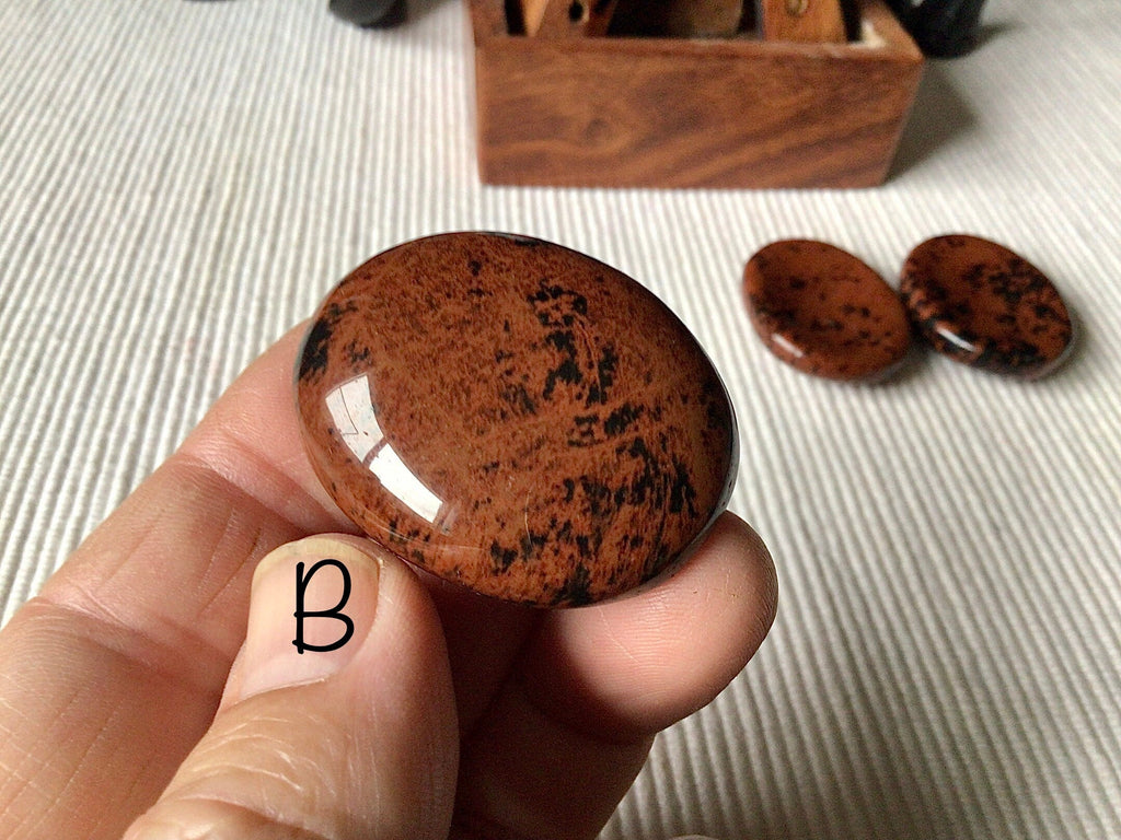 Mahogany Obsidian Thumb Stone/Worry Stone Group 2