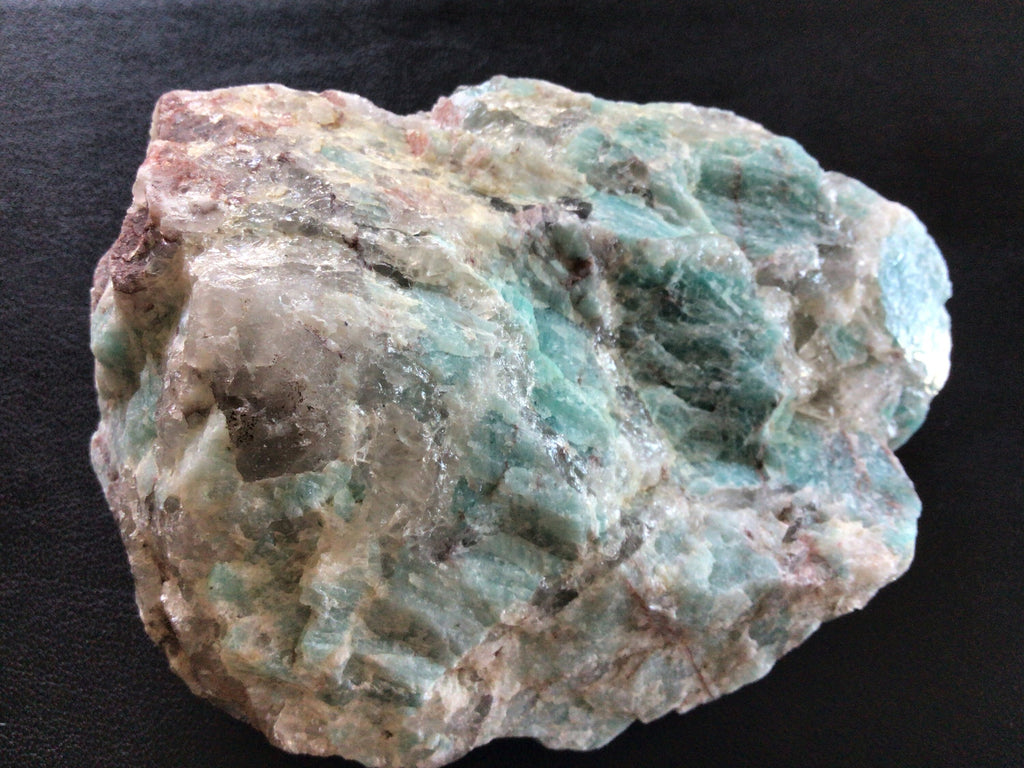 300g Amazonite Rough Chunk with Red Hematite Staining 1A