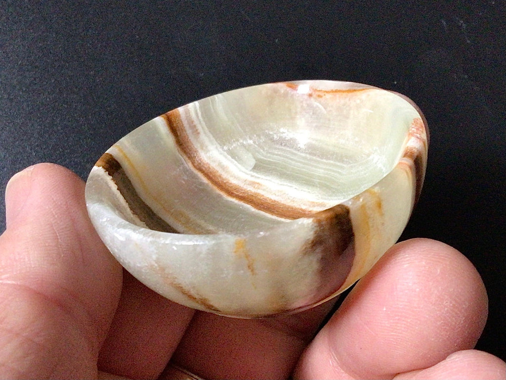44g Banded Green Onyx Small Trinket Bowl 1E