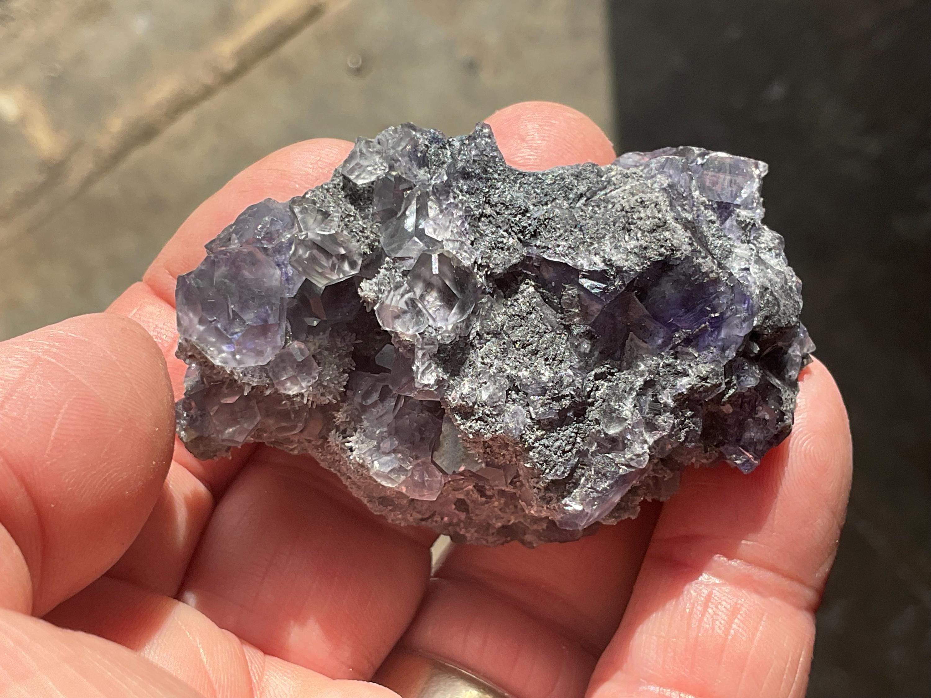 72g Blue/Purple Fluorite in Quartz Specimen 1B from Fujian, China