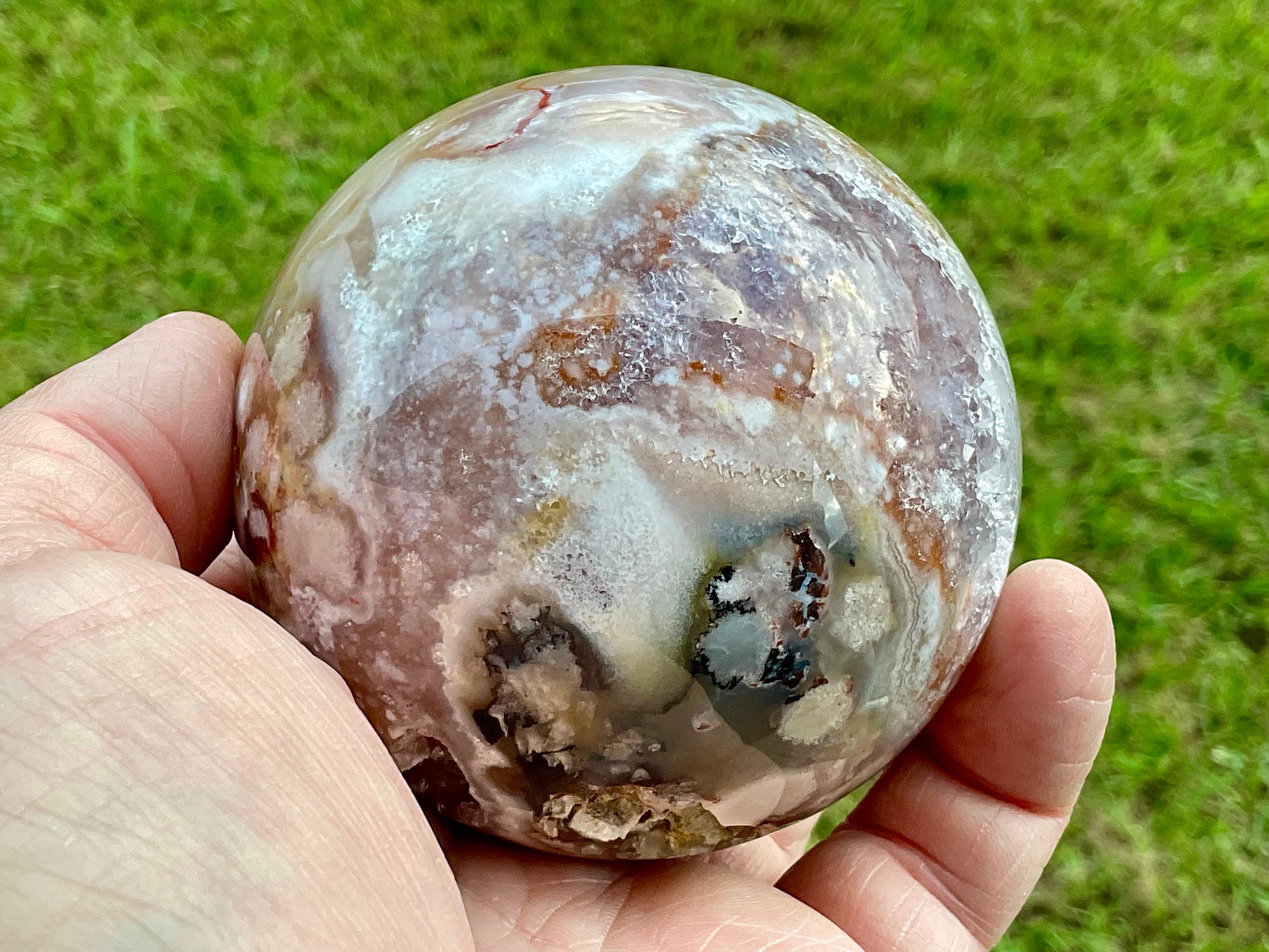 549g Pink Amethyst Sphere 3A