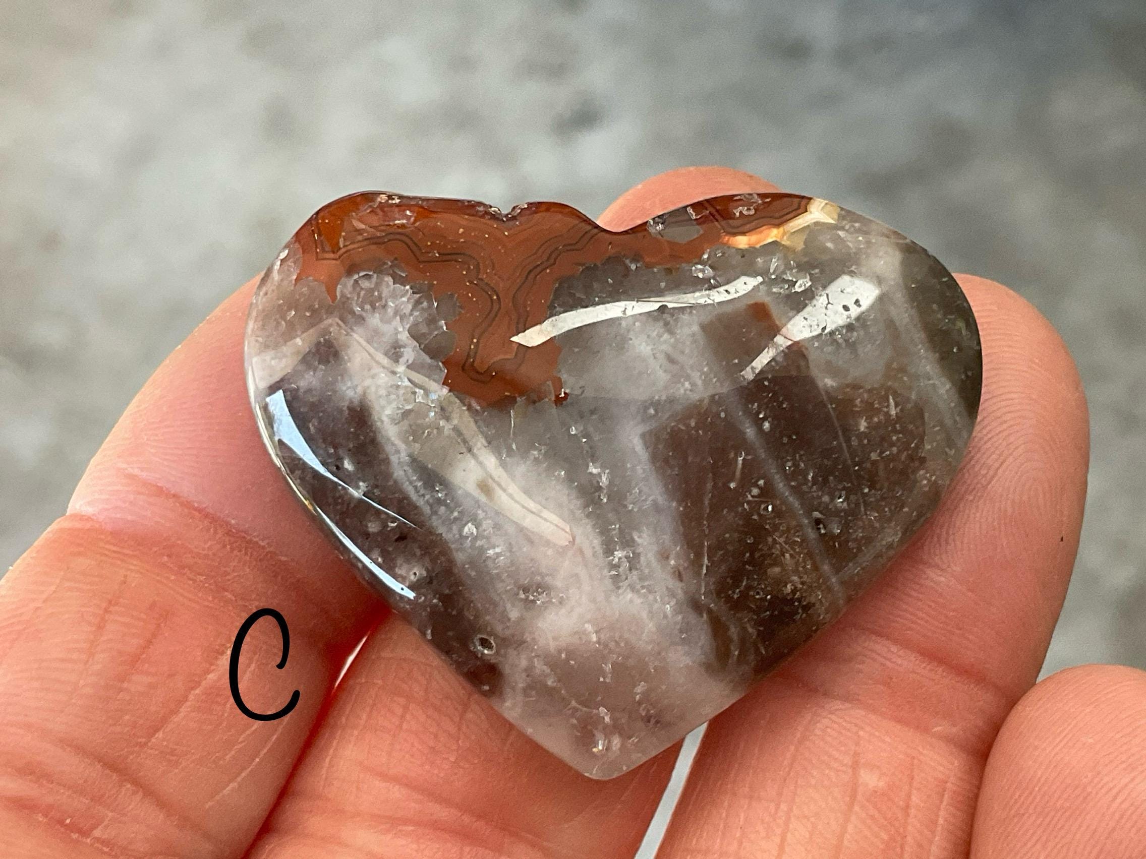Mexican Crazy Lace Agate Hearts Group 1