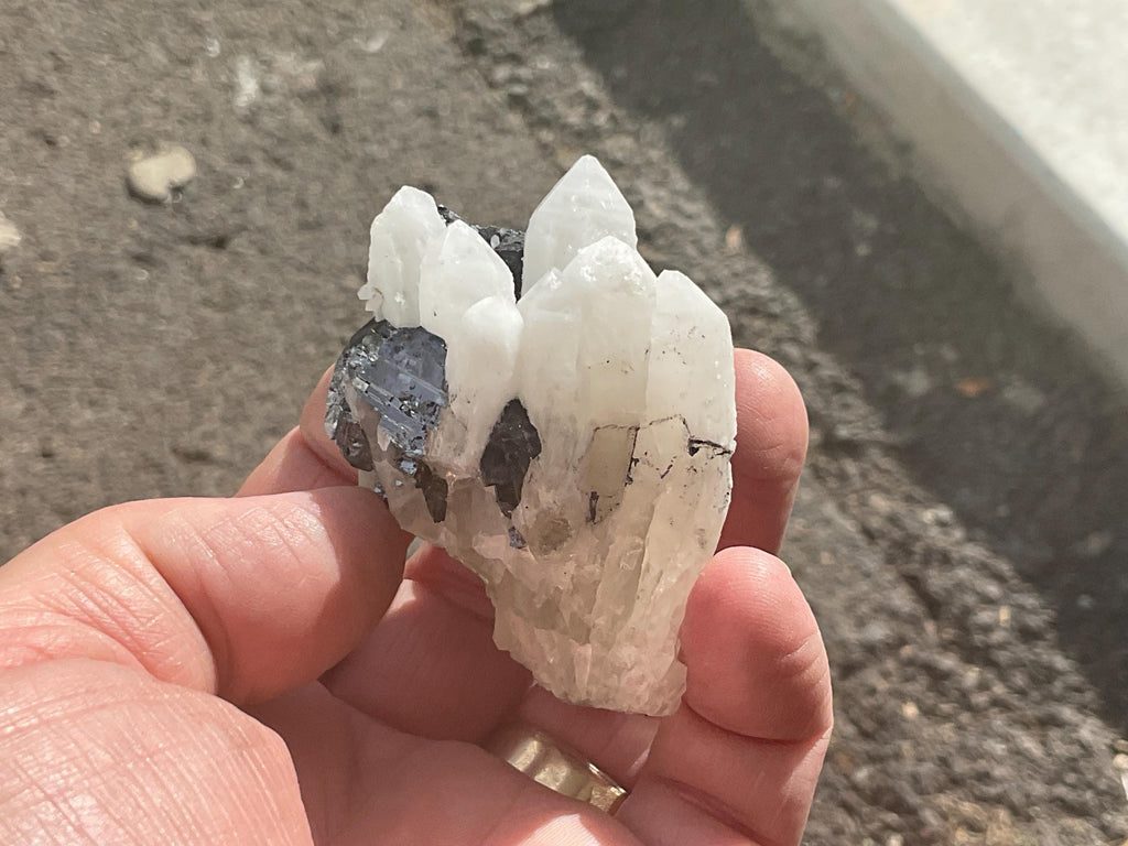 126g Galena in Quartz Cluster Specimen B from Guangxi, China