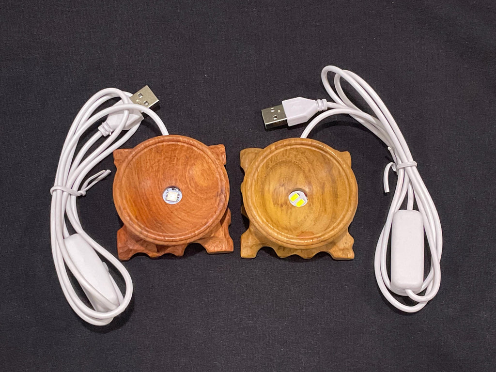 Hand Carved LED Sphere Stands