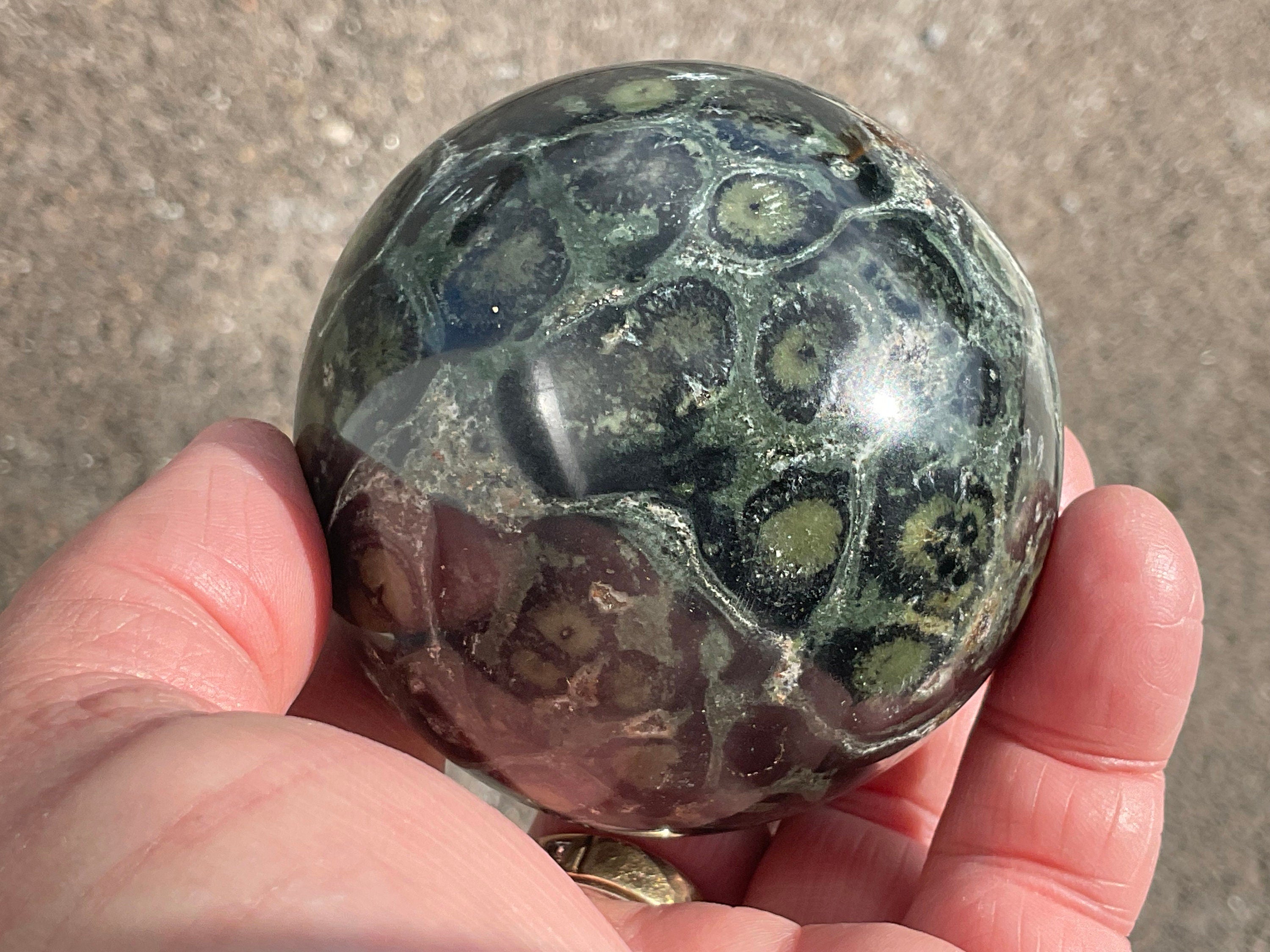 454g Kambaba Jasper Sphere 4A (Repaired)