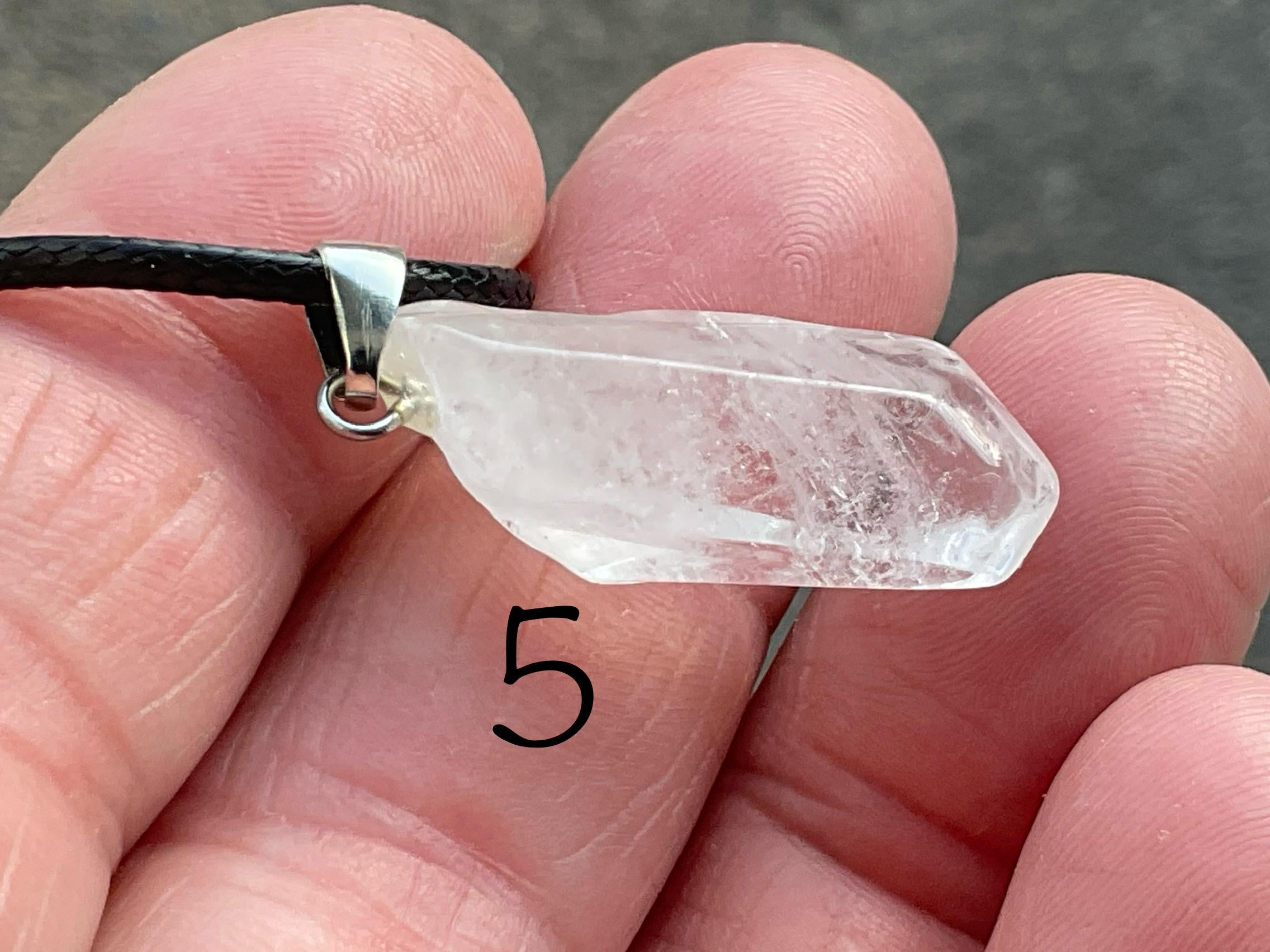 Clear Quartz Polished Point Pendant 5