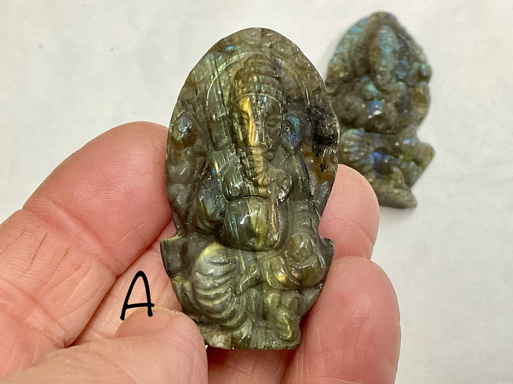 Labradorite Ganesha Carving Group 2