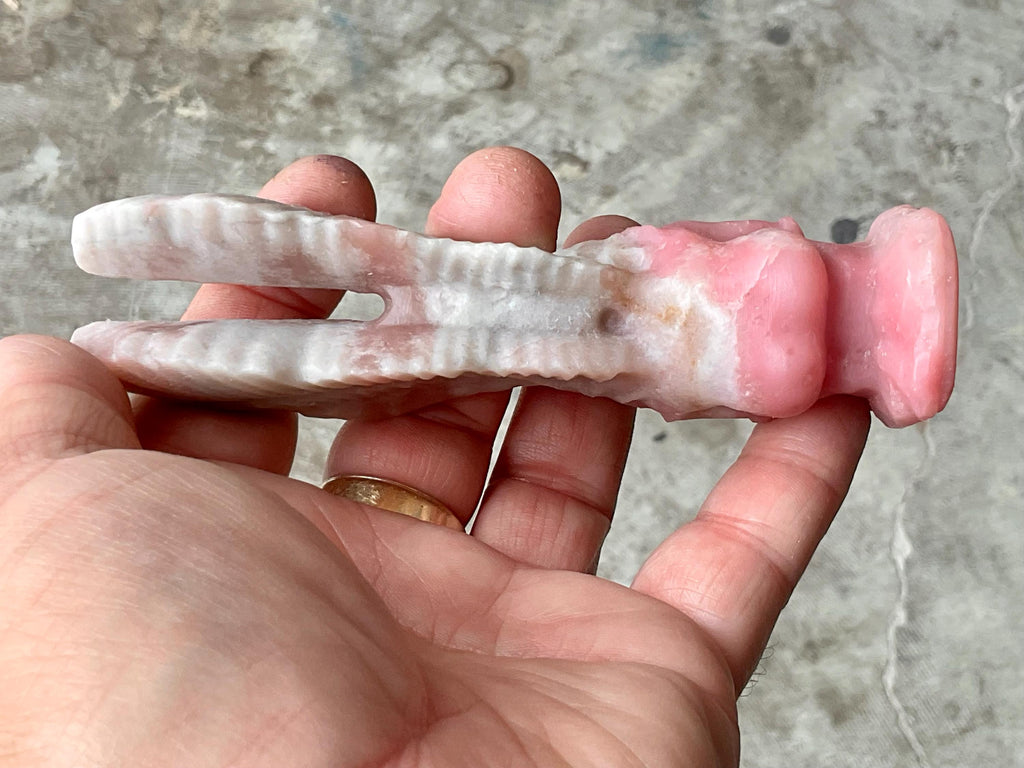 176g Mexican Pink Opal “Weeping Angel” Carving B