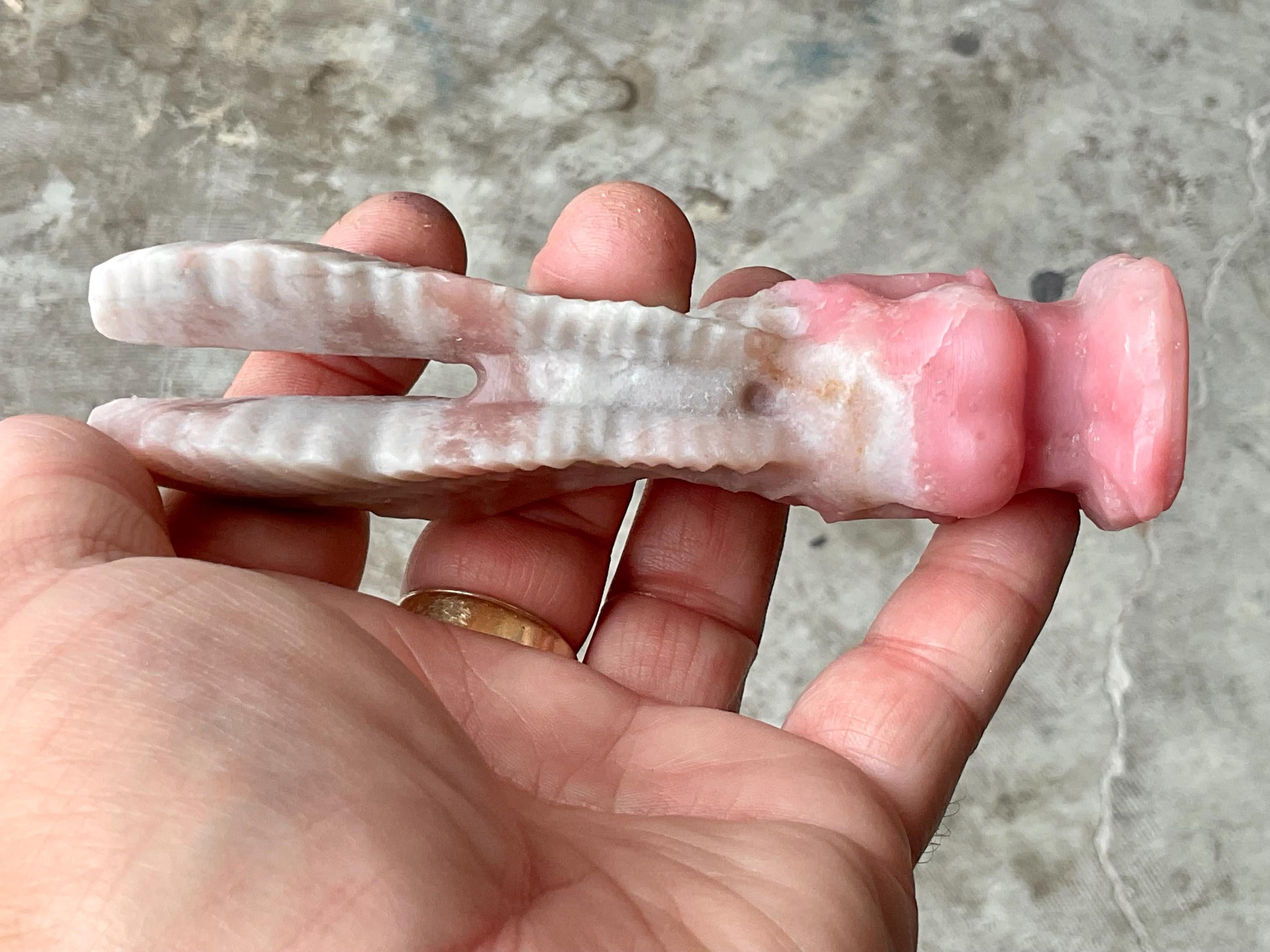 176g Mexican Pink Opal “Weeping Angel” Carving B