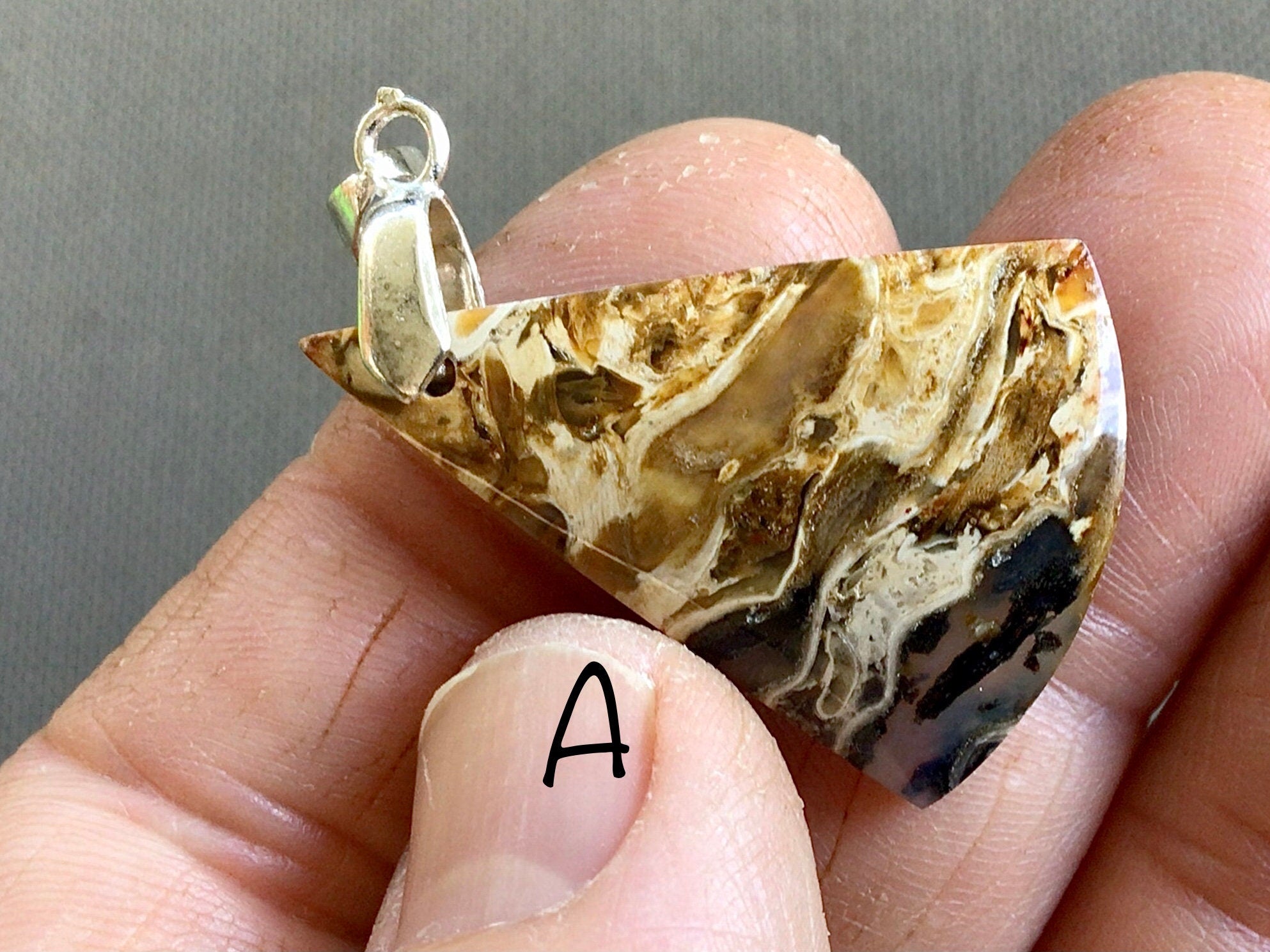 Indonesian Fossilised Palm Tree Pendants Group 6