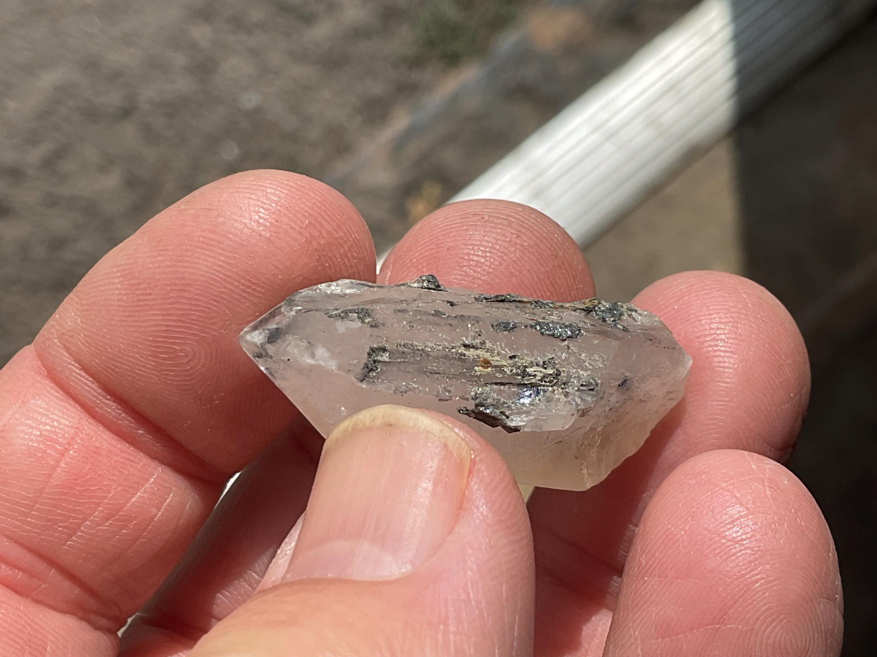 8g Molybdenite on Quartz Point from Deepwater, Australia Specimen 1A