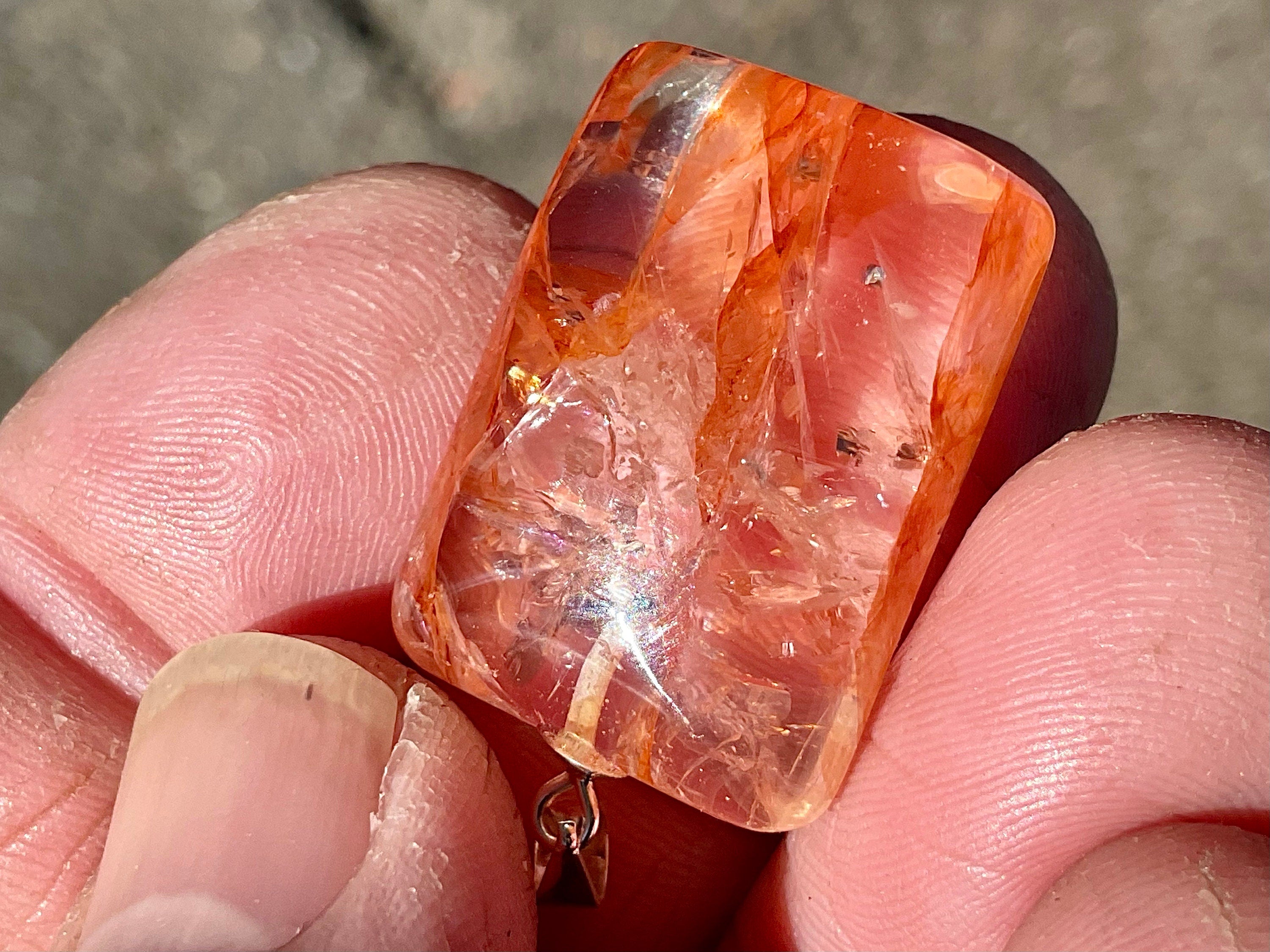 Fire Quartz Pillow Cabochon 3B