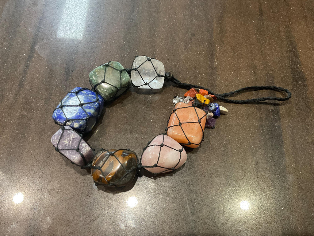 146g - 33cmTumbled Stone Macrama Chakras Hanging