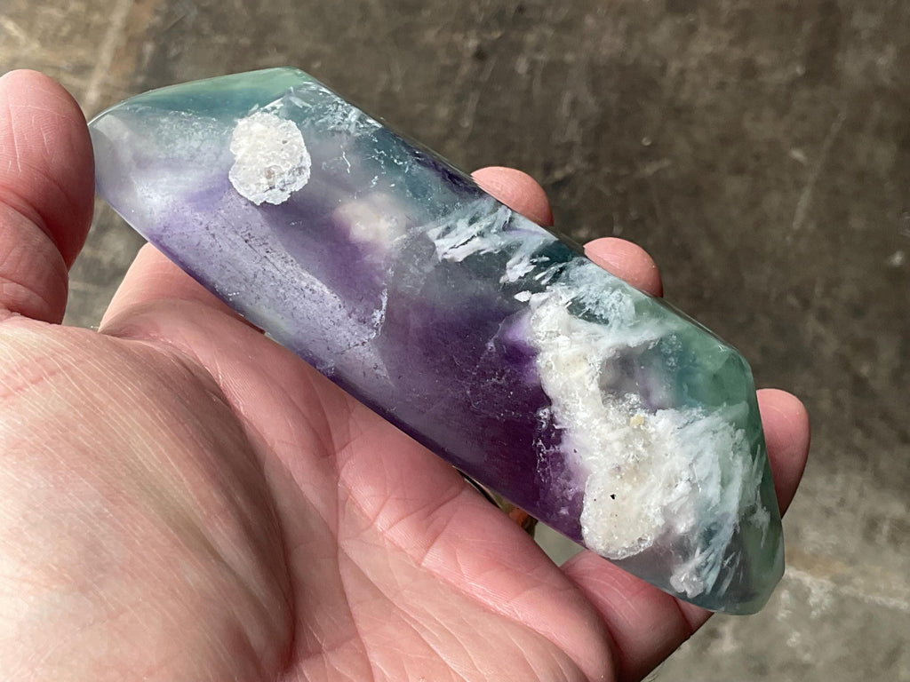 260g Rainbow Fluorite Feather Bowl 1A