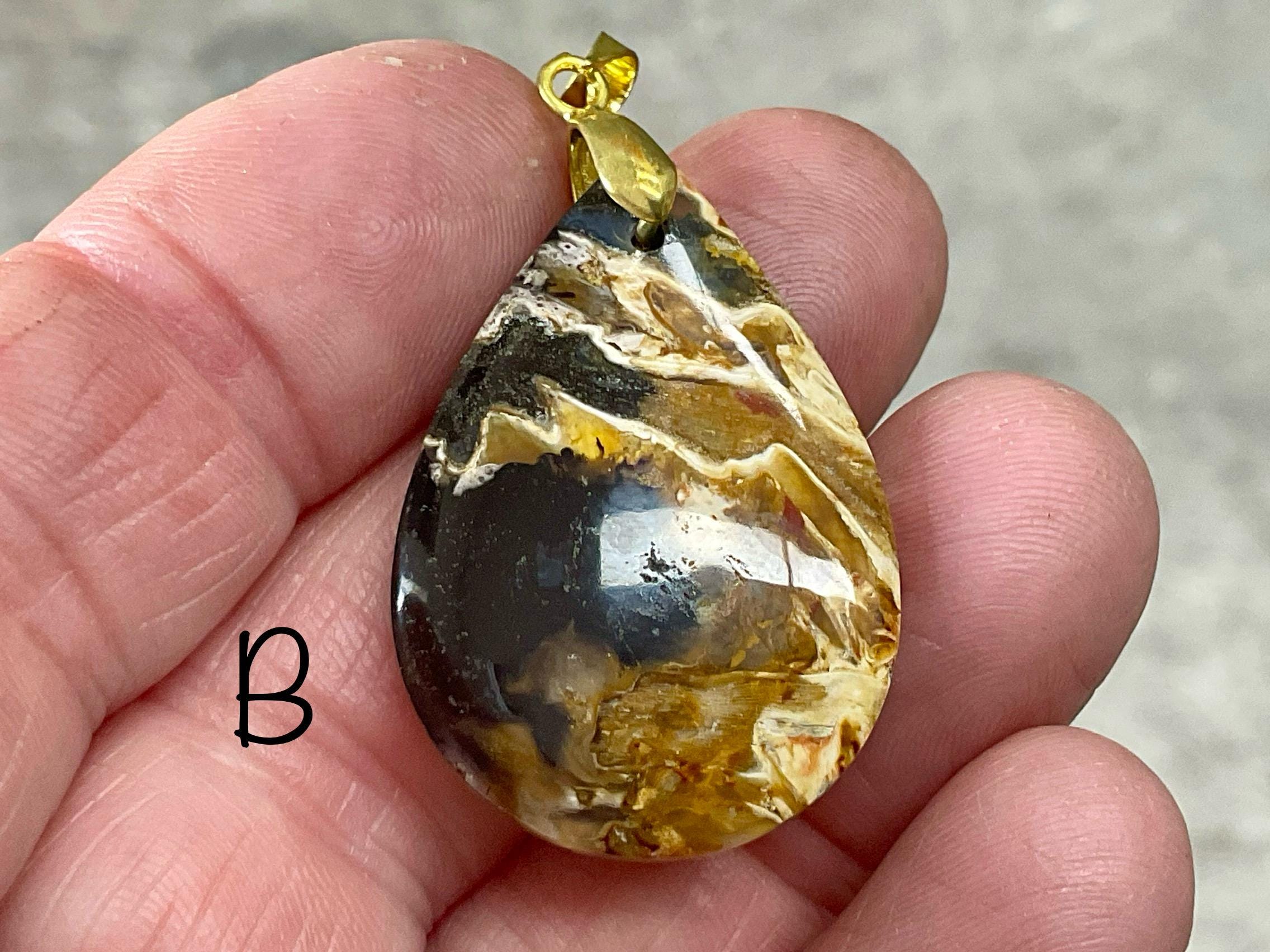 Indonesian Palm Root Cabochon Pendant Group 2