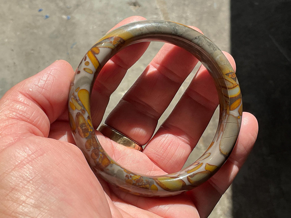 66g A Grade “Bamboo Leaf” Jasper Solid Bangle B