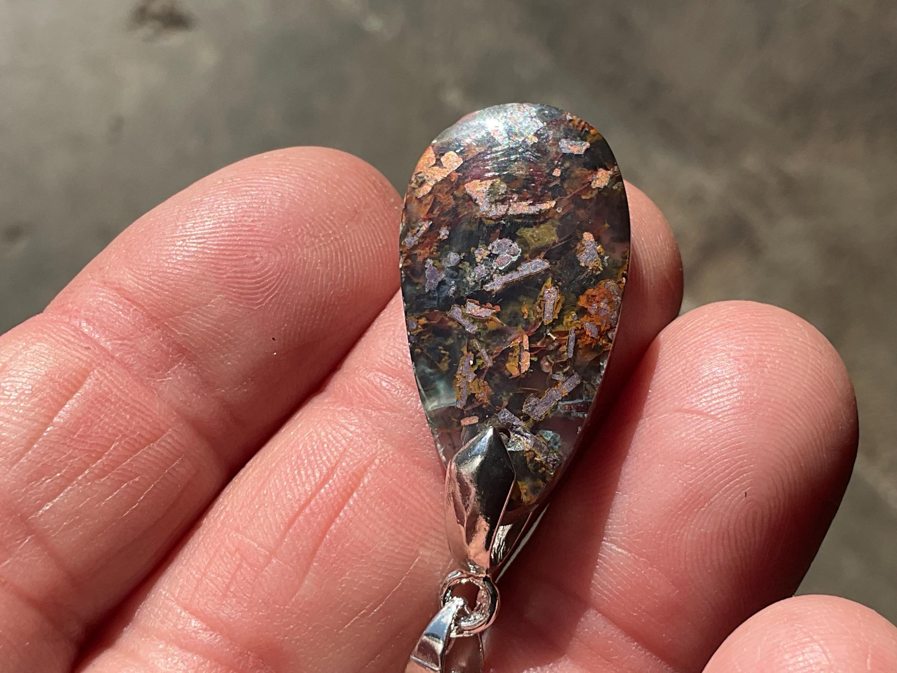 4g Native Copper and Chrysocolla in Chalcedony Pendant 3B