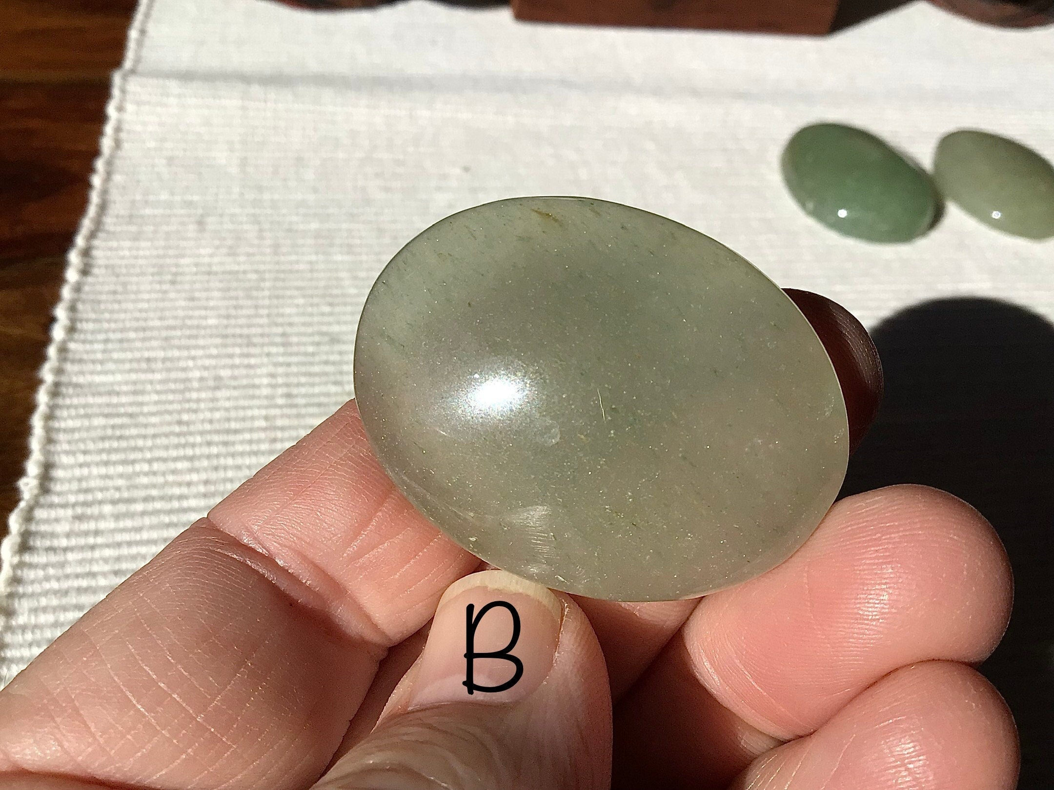 Green Aventurine Thumb Stone Group 3