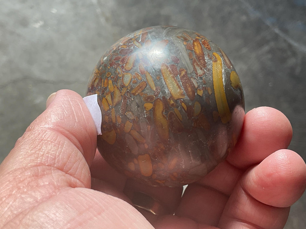 186g Bamboo Jasper Sphere 3A (Perfectly Imperfect)