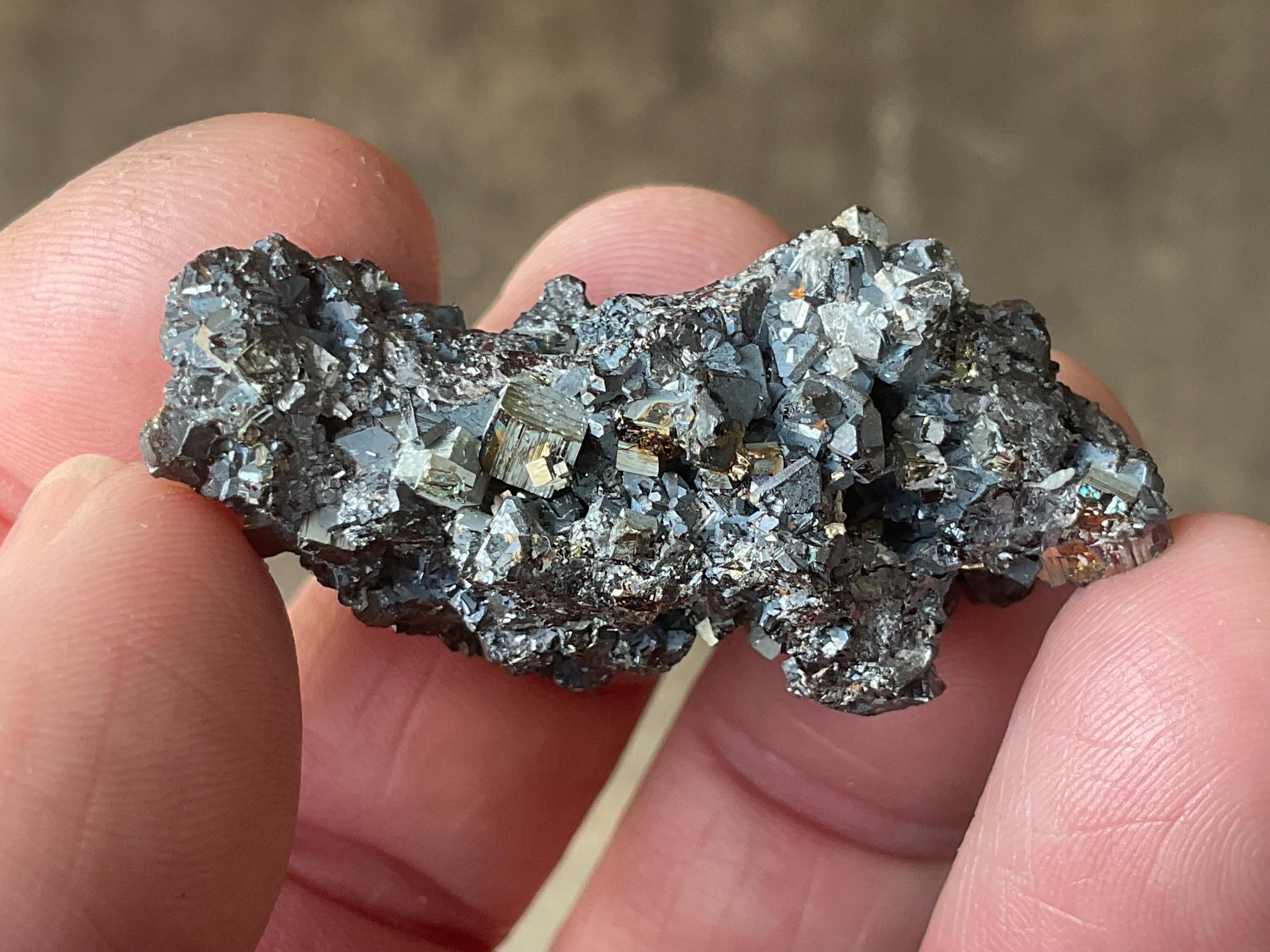 24g Galena with Pyrite on Sphalerite Matrix Specimen B from Bulgaria