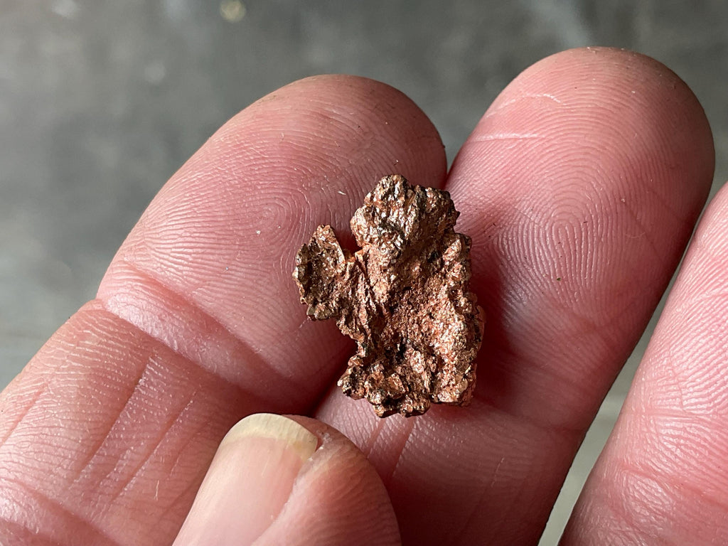 2g Native Copper Pseudomorph after Cuprite Specimen 2A from the Red Dome Mine Australia