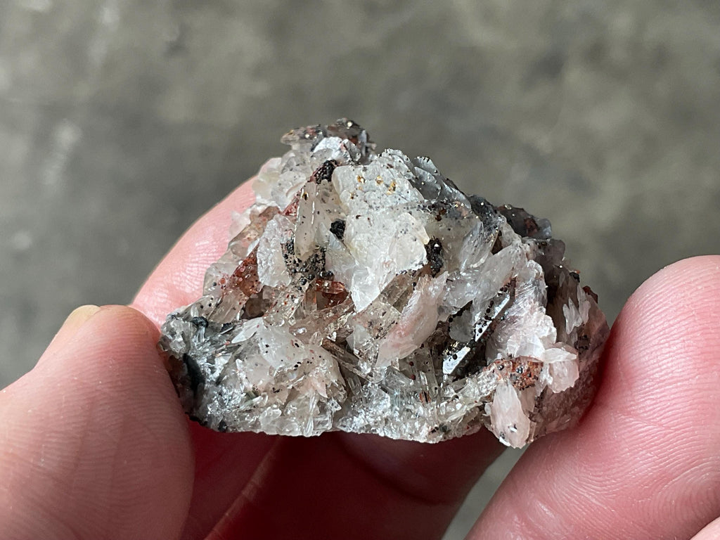 16g Quartz, Hematite, Calcite with Pyrite Cluster A from Fujian, China