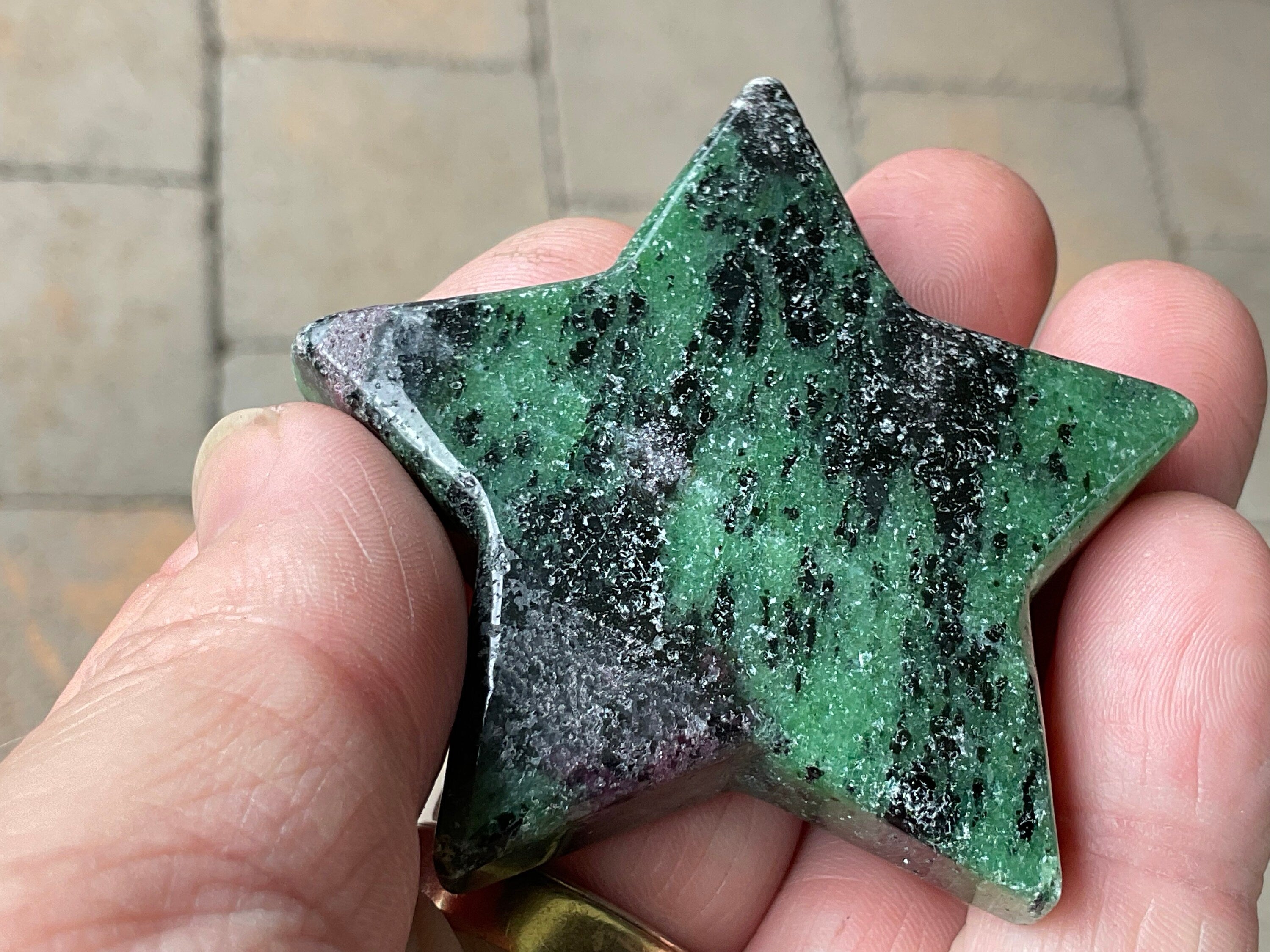 67g Ruby in Zoisite Polished Star 1E