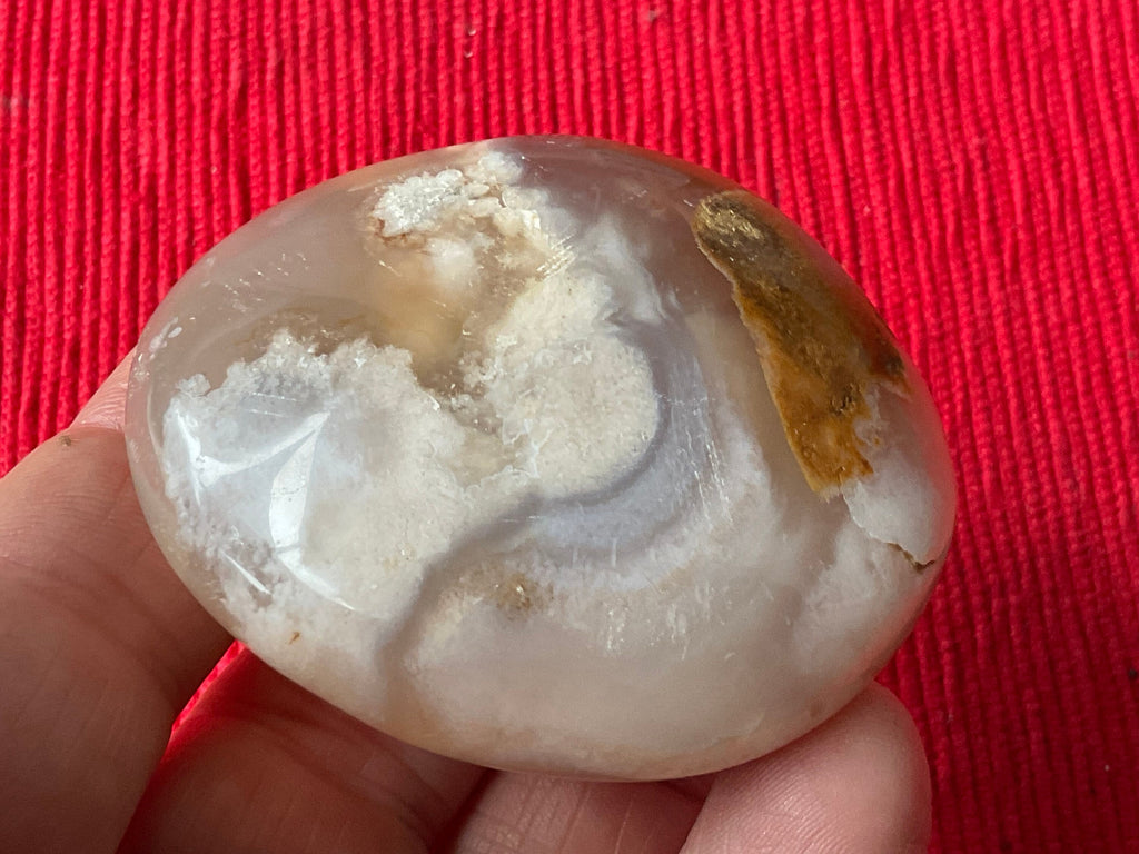 100g Flower Agate Palmstone 9C