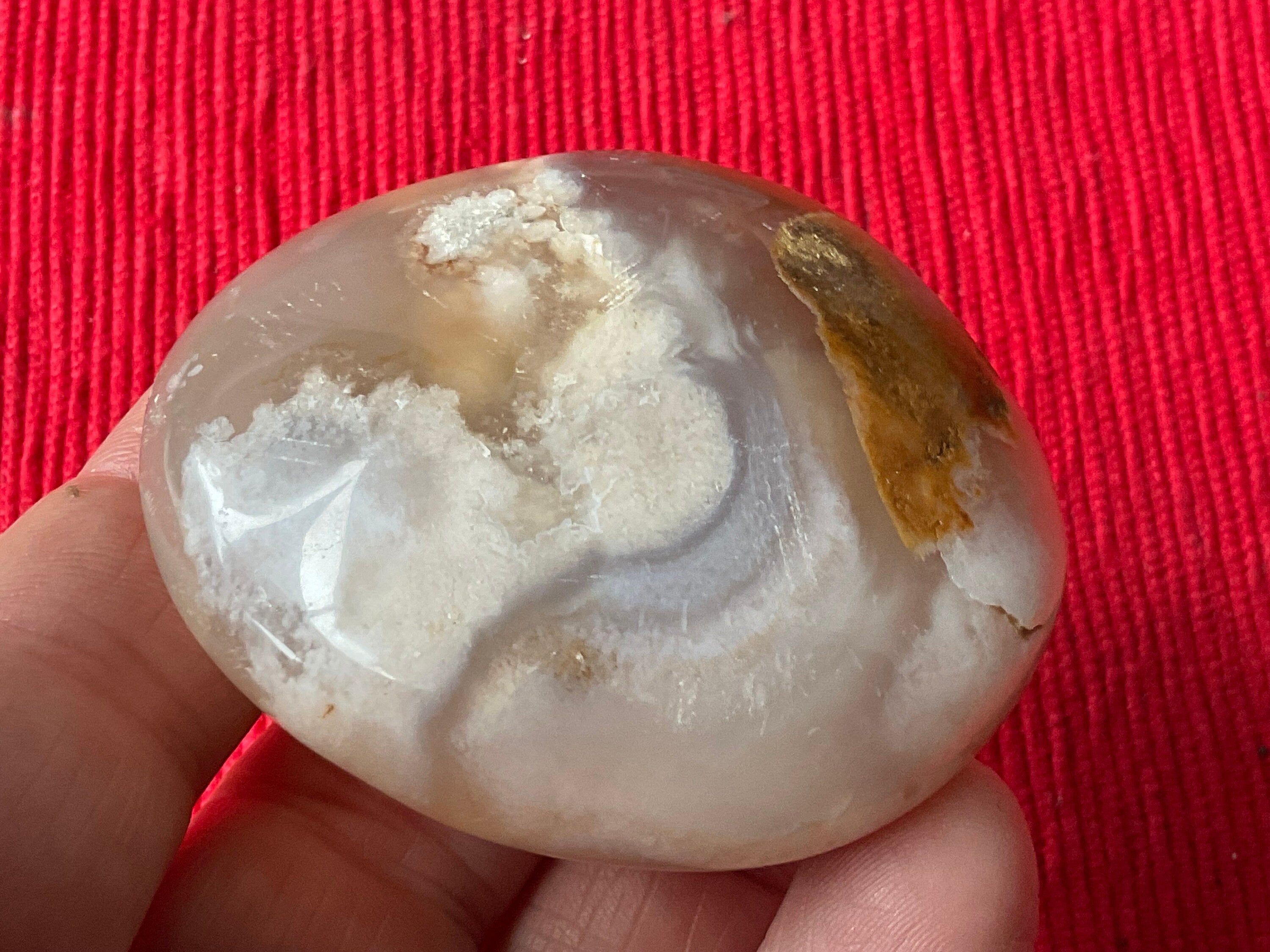 100g Flower Agate Palmstone 9C