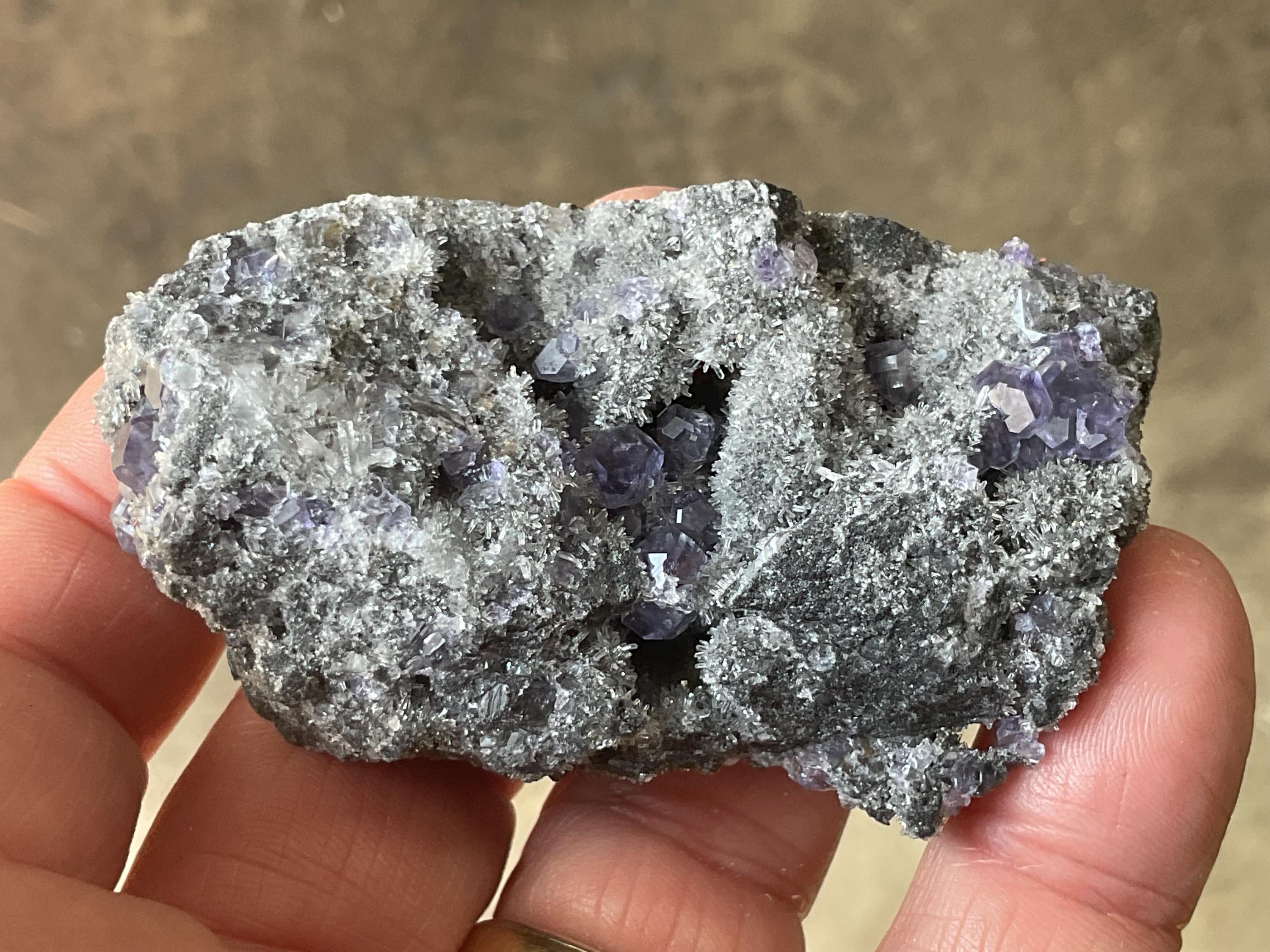 76g Blue/Purple Fluorite in Quartz Specimen 1C from Fujian, China