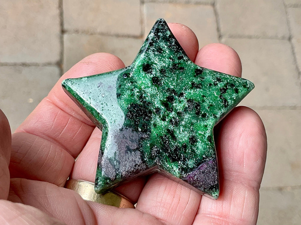 70g Ruby in Zoisite Polished Star 1B