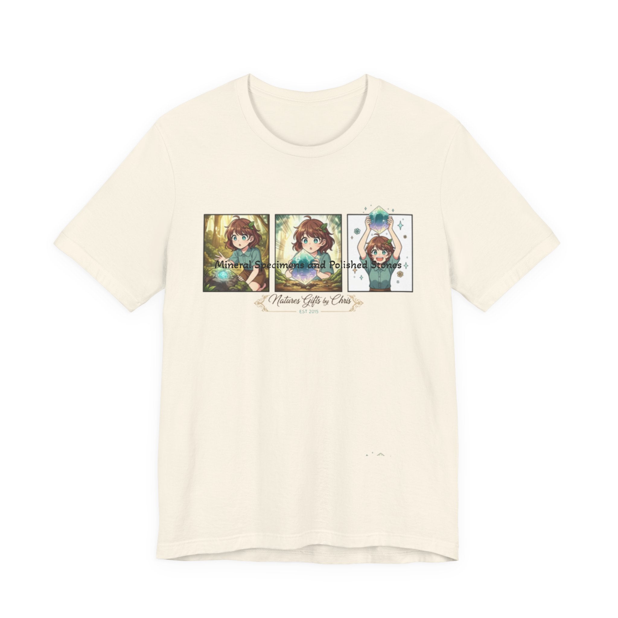 Mineral Specimens & Polished Stones Tee — Vintage Crystal Collector Graphic T-Shirt