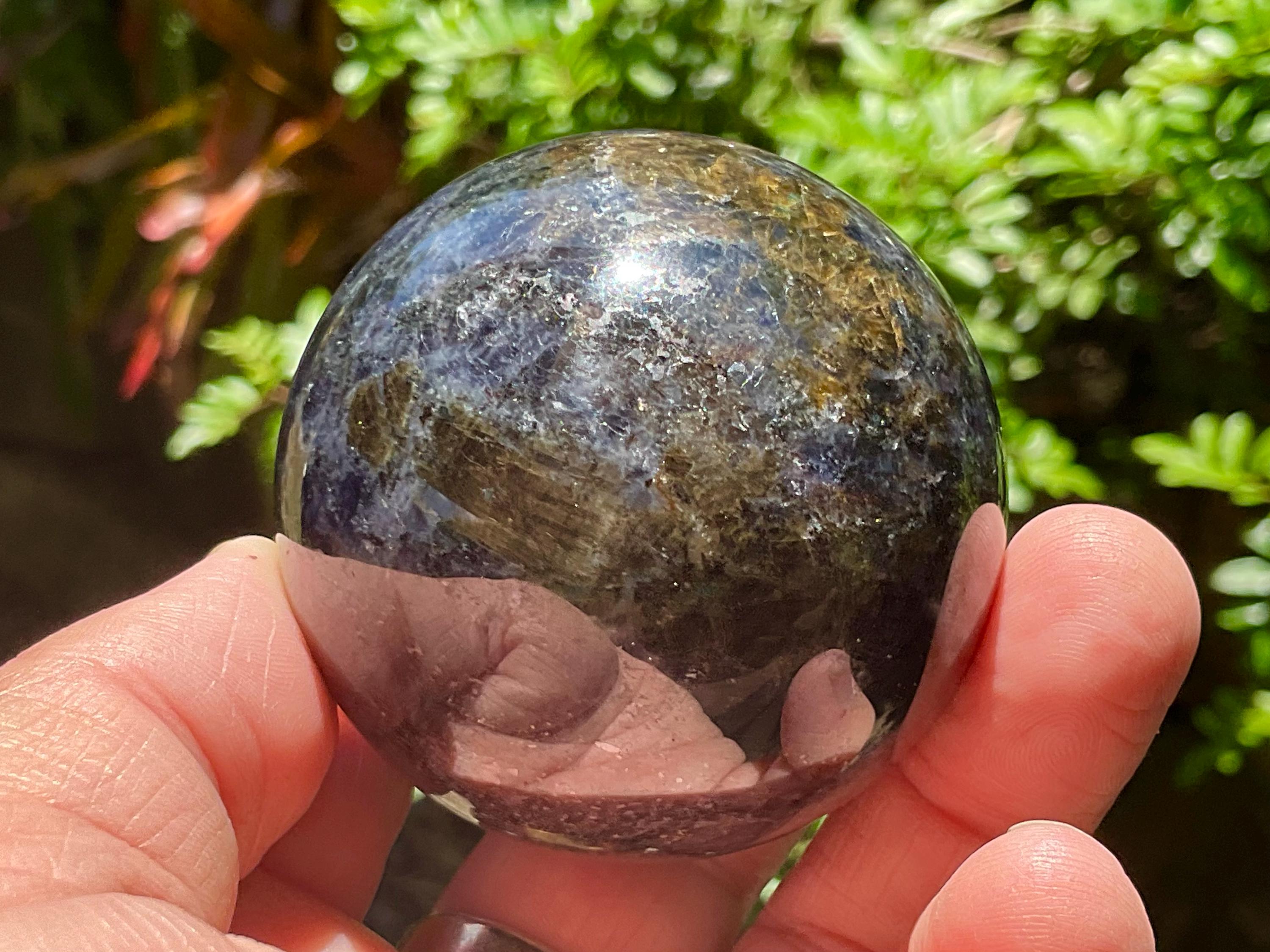 246g Iolite with Apatite Sphere 3B