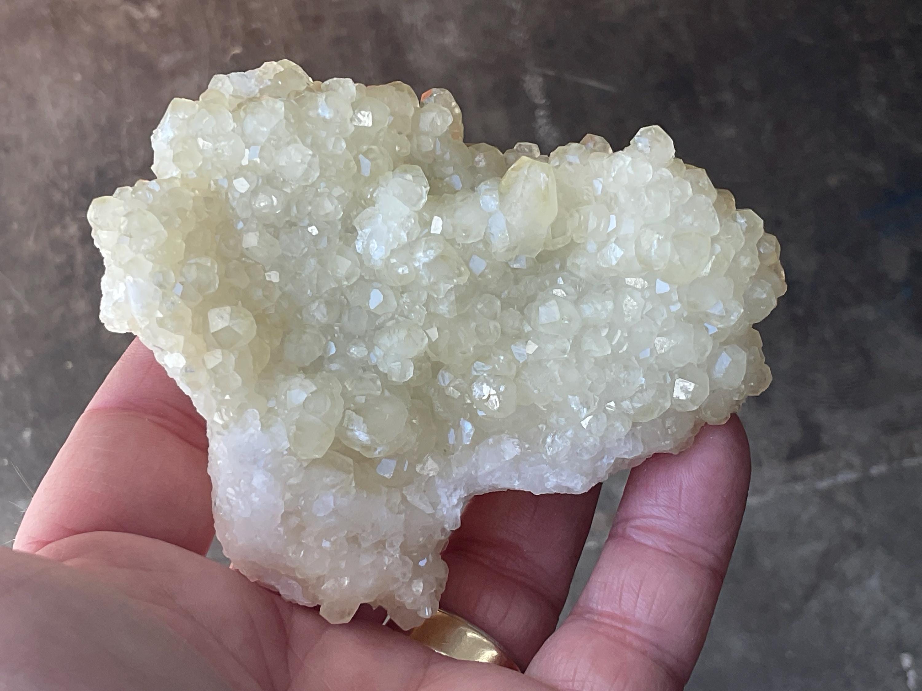 212g Yellow Botryoidal Calcite on Sphalerite Specimen 3B from Guizhou, China